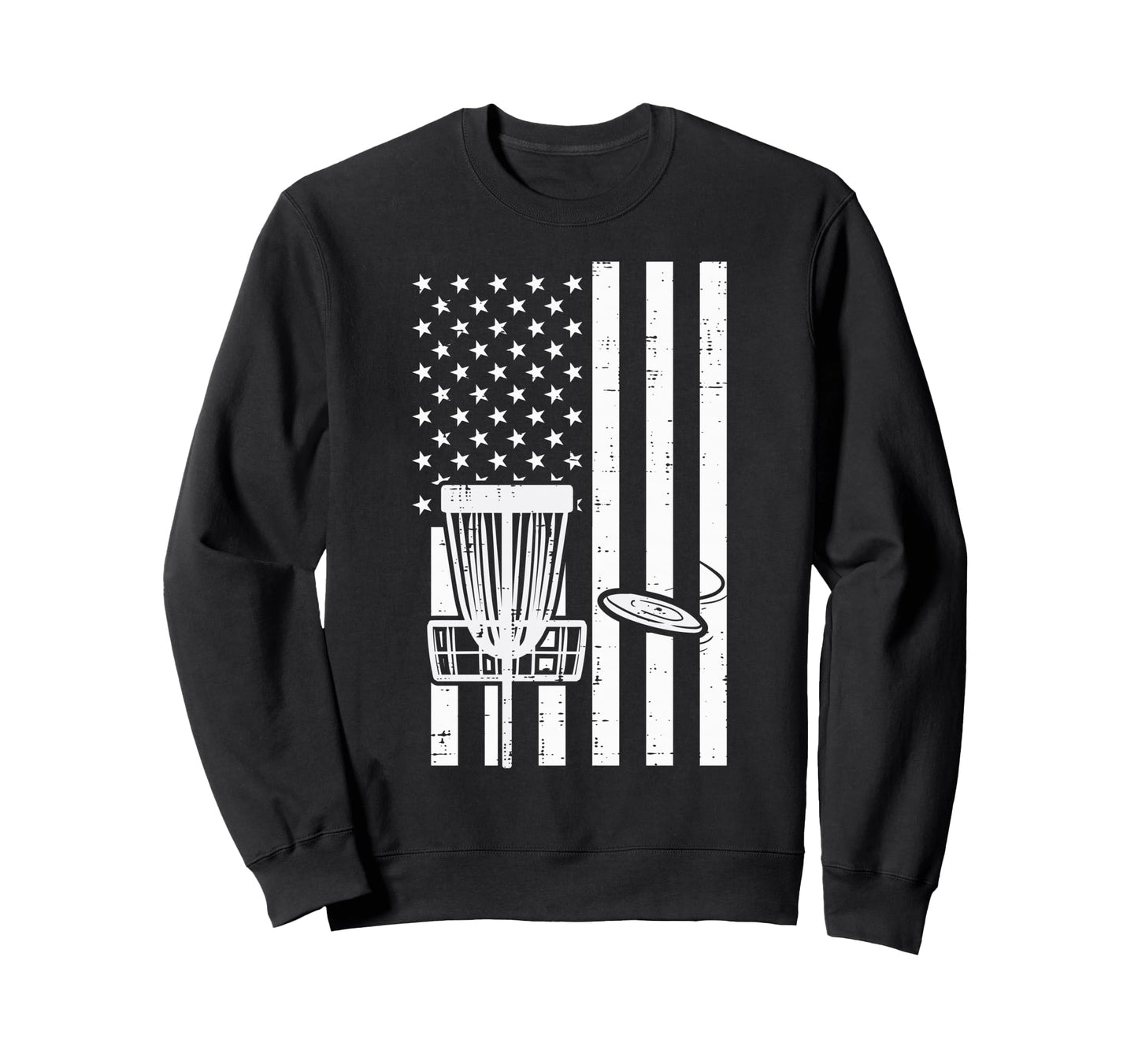 Us Flag Disc Golf Patriotic Frisbee Sweatshirt - Unique Graphic Unisex - T-Shirt, Sweatshirt, Hoodie