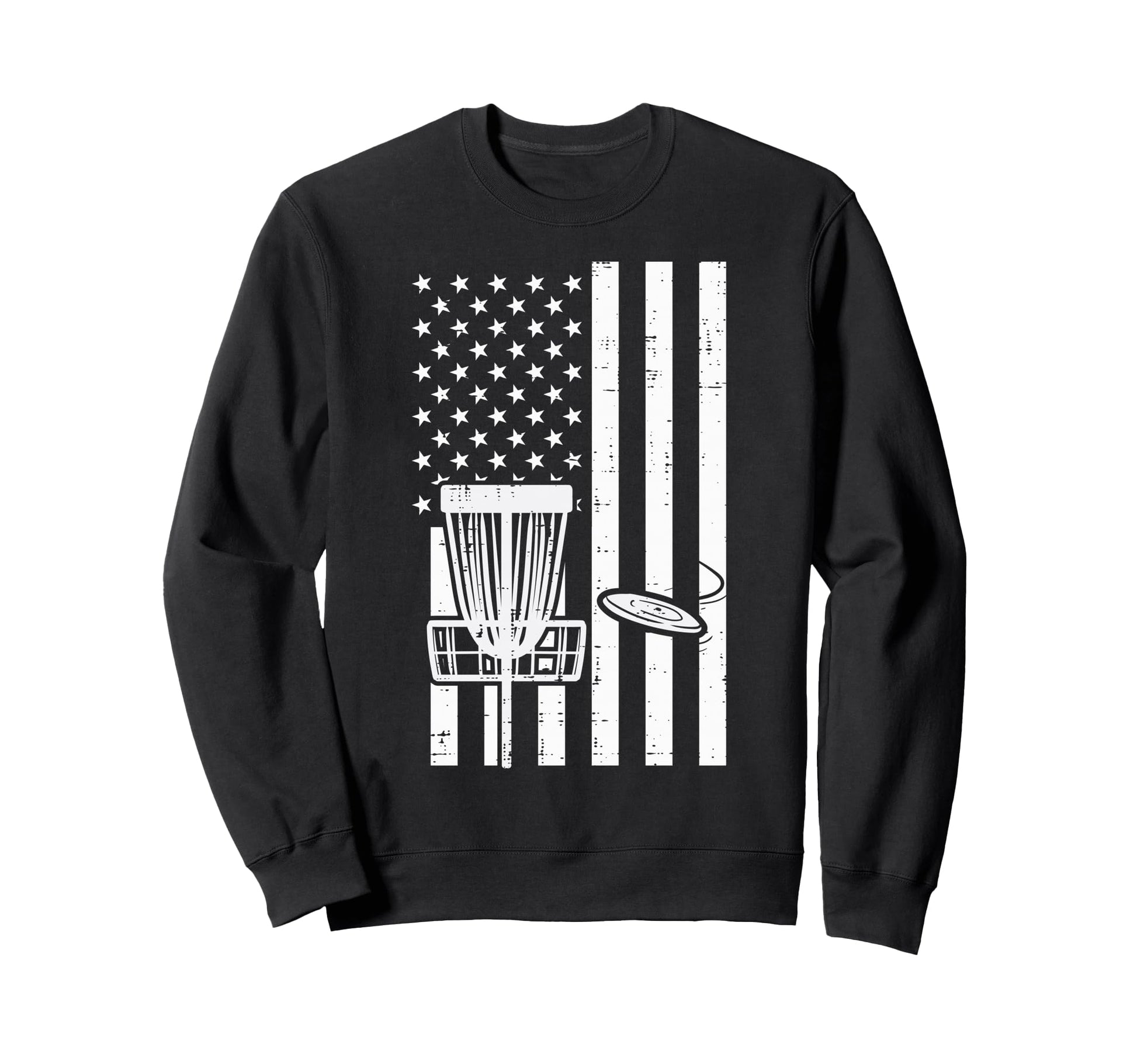 Us Flag Disc Golf Patriotic Frisbee Sweatshirt - Unique Graphic Unisex - T-Shirt, Sweatshirt, Hoodie