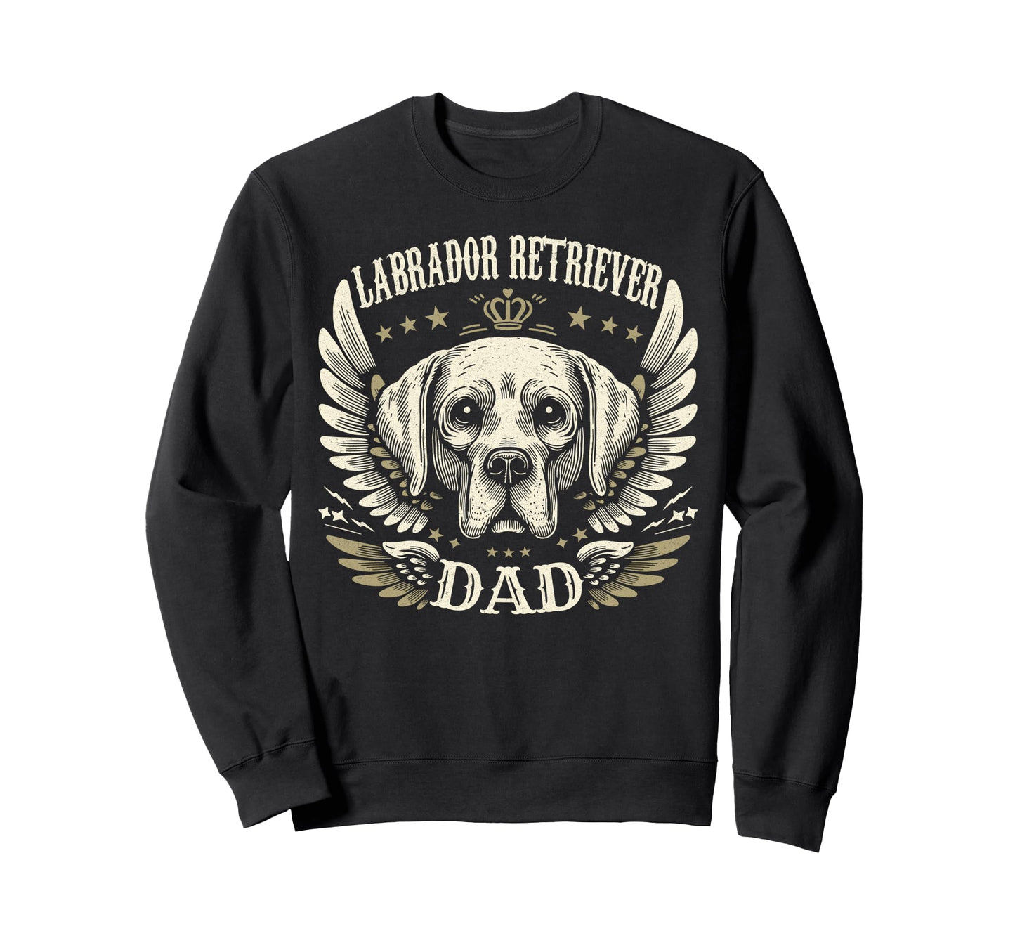 Labrador Retriever Dad Biker Wings Sweatshirt - Custom Art Print Unisex - T-Shirt, Sweatshirt, Hoodie