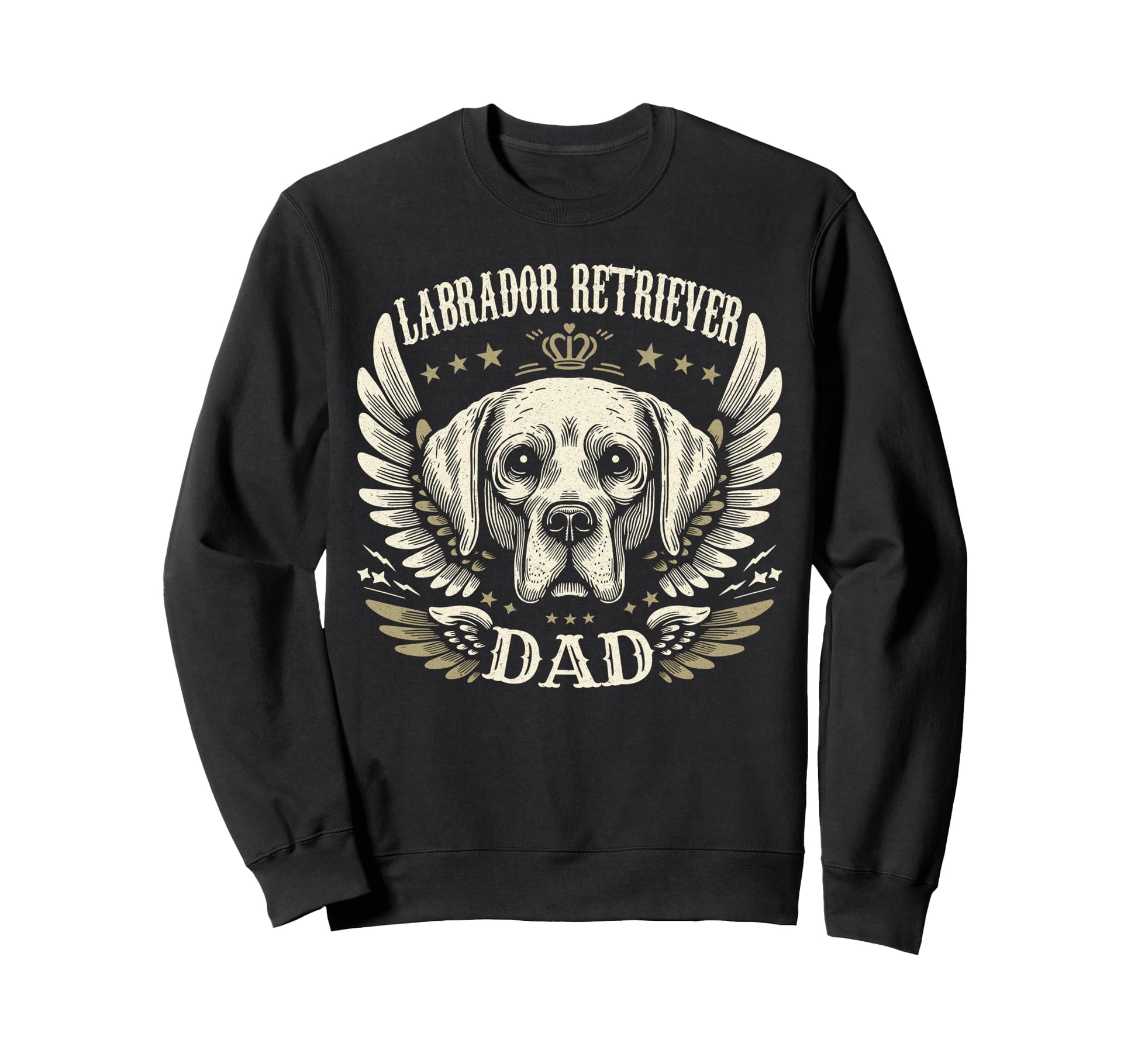 Labrador Retriever Dad Biker Wings Sweatshirt - Custom Art Print Unisex - T-Shirt, Sweatshirt, Hoodie