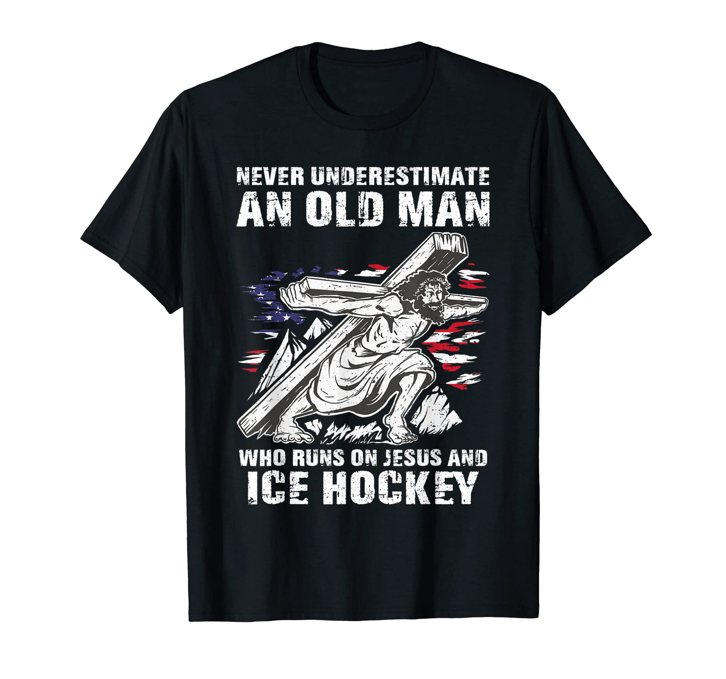 Mens Ice Hockey Dad Christian Hockey T-Shirt - Graphic Print Men Women - T-Shirt, Sweatshirt, Hoodie