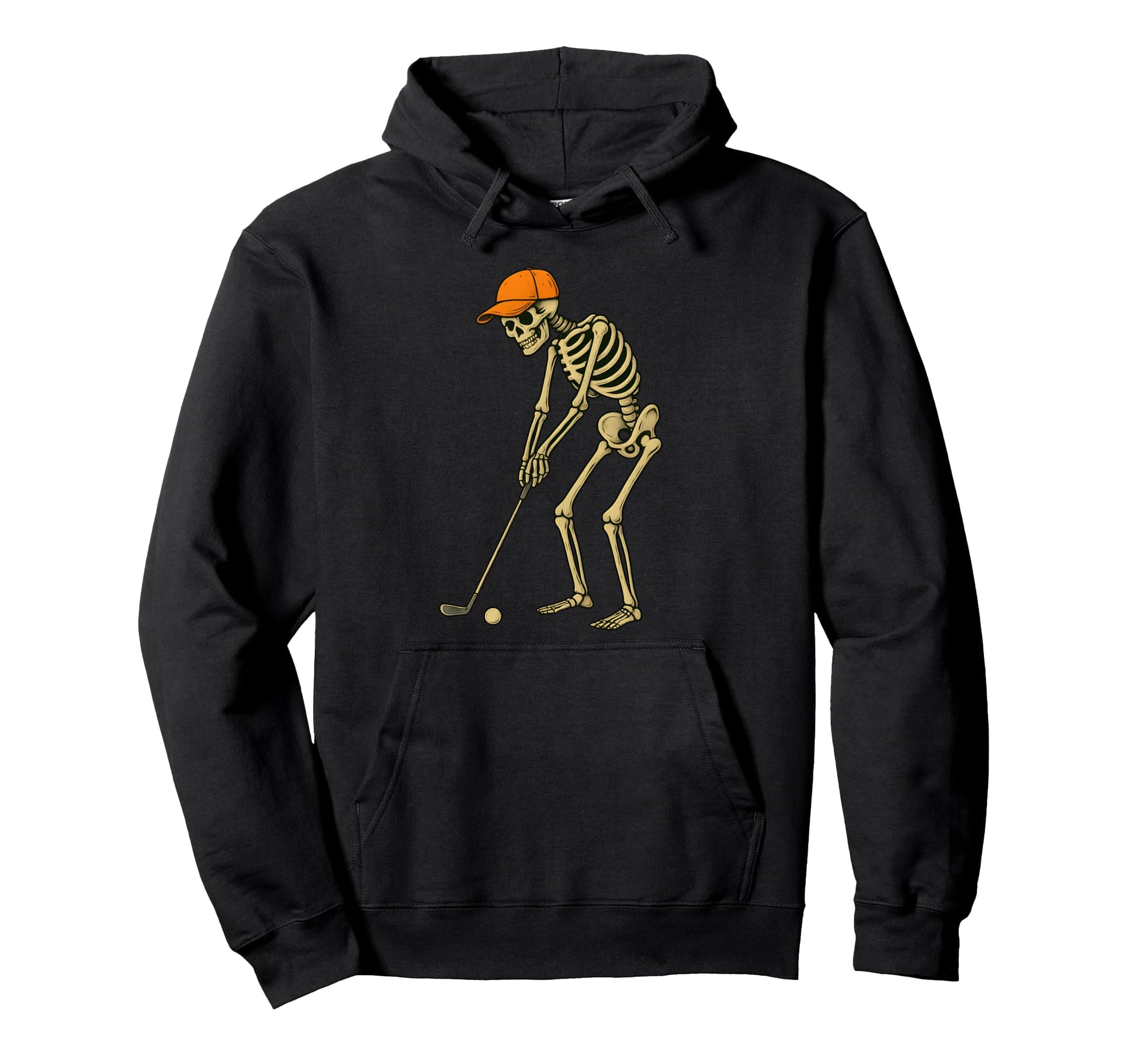 Skeleton Golf Halloween Golfer Golf Hoodie - Casual Everyday Wear Unisex - T-Shirt, Sweatshirt, Hoodie