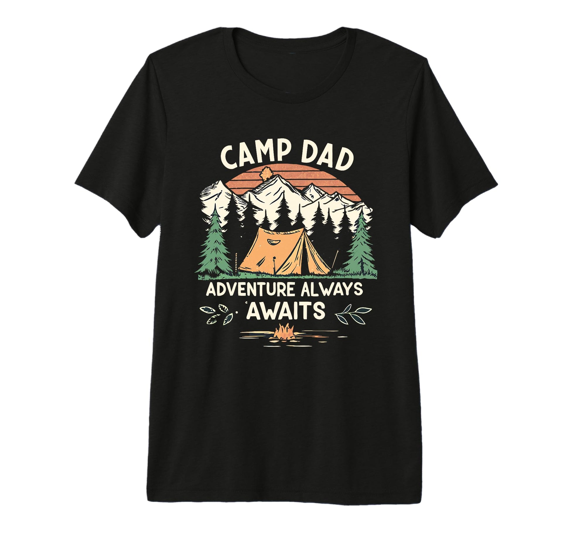 Mens Fathers Day Camping Camp Dad T-Shirt - Custom Art Print Men Women - T-Shirt, Sweatshirt, Hoodie