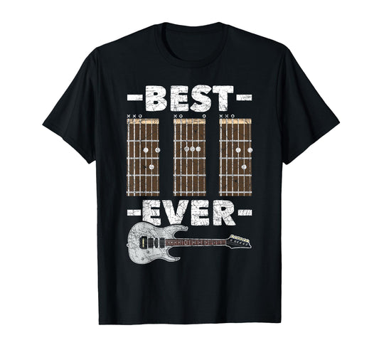 Best Dad Ever Funny Guitarist Daddy T-Shirt - Minimalist Print Men Women - T-Shirt, Sweatshirt, Hoodie