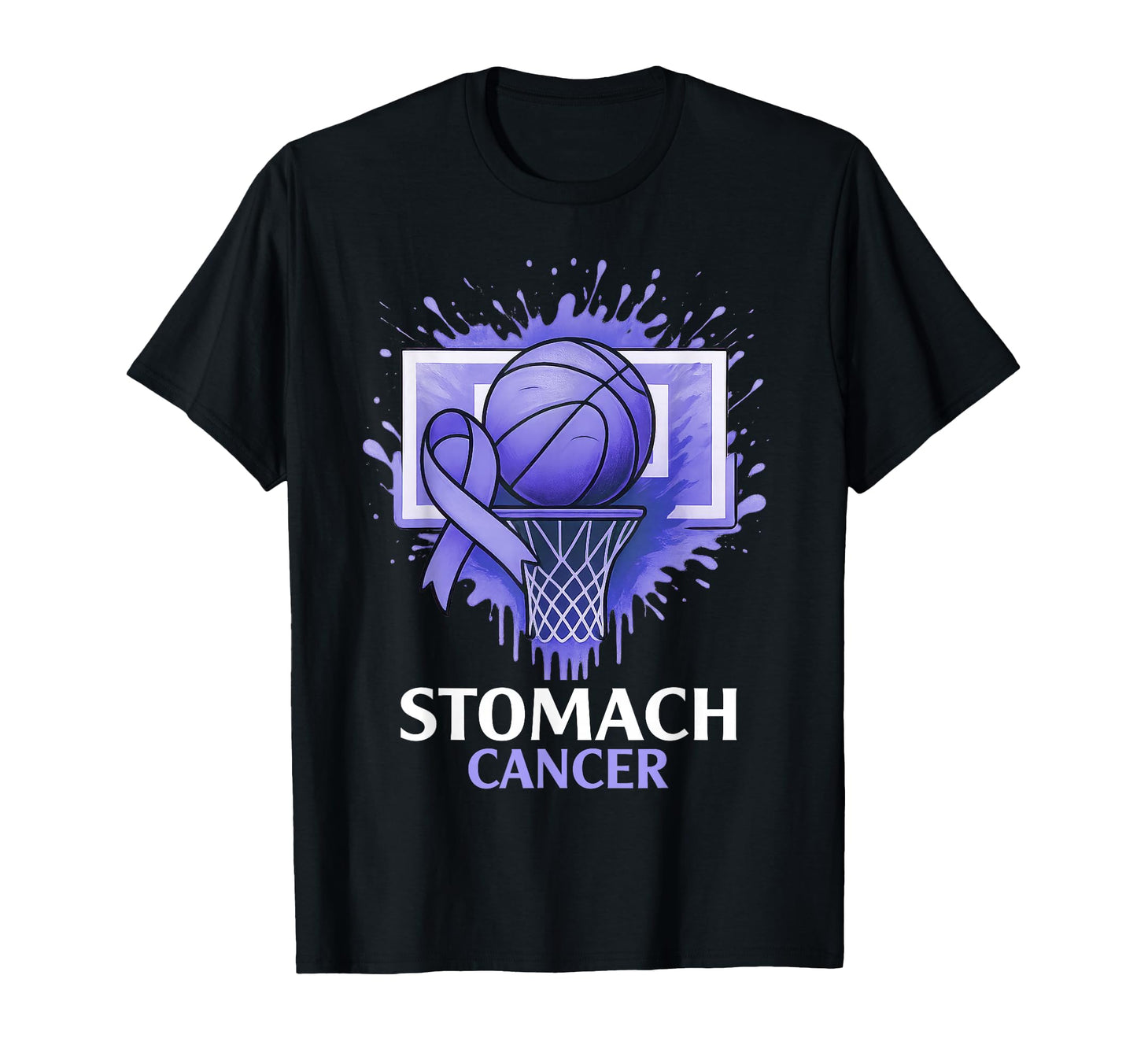 Basketball Stomach Cancer Awareness Hoodie - Minimalist Print Unisex - T-Shirt, Sweatshirt, Hoodie