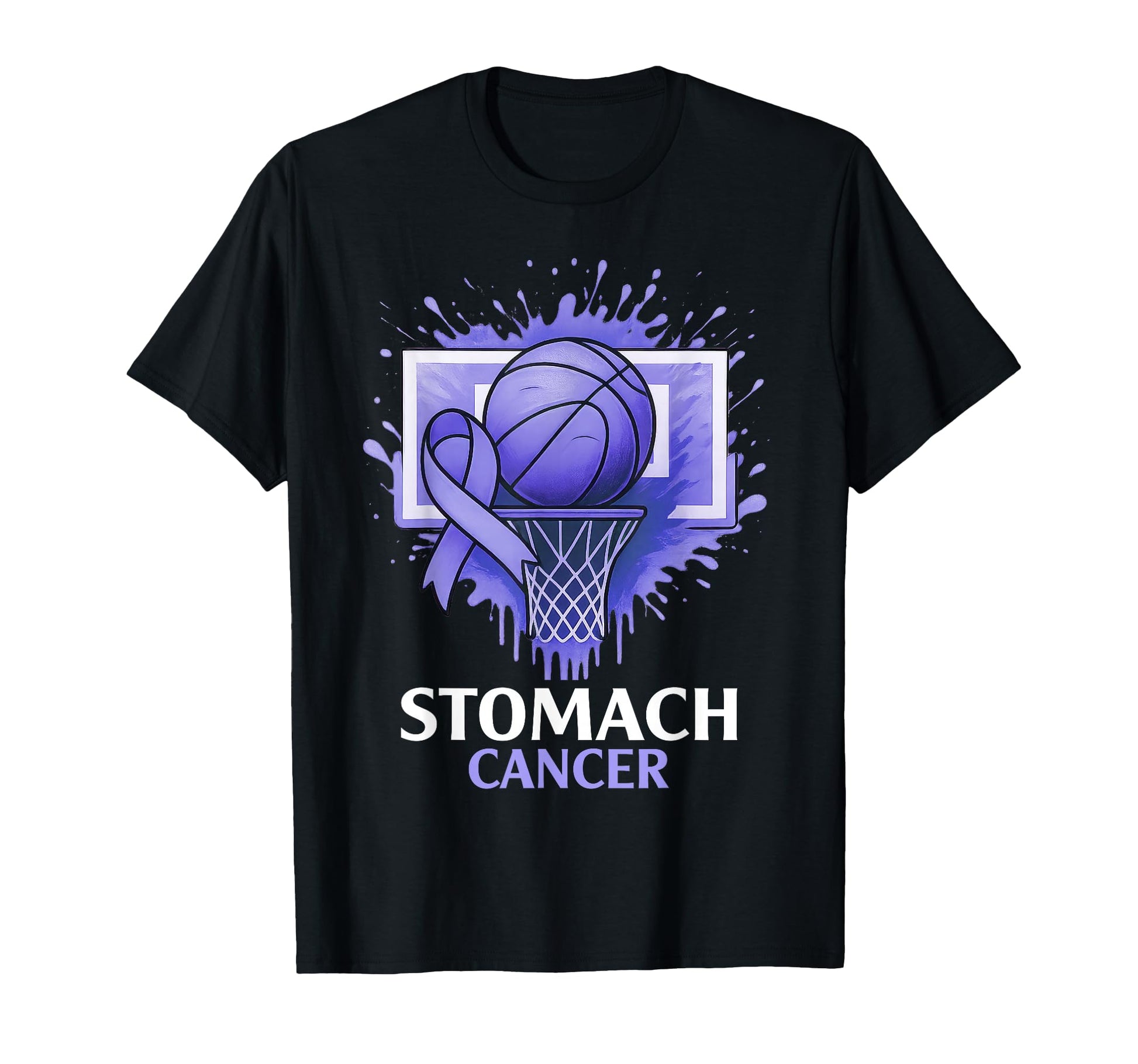 Basketball Stomach Cancer Awareness Hoodie - Minimalist Print Unisex - T-Shirt, Sweatshirt, Hoodie