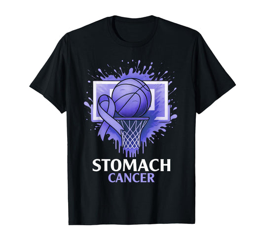 Basketball Stomach Cancer Awareness Hoodie - Minimalist Print Unisex - T-Shirt, Sweatshirt, Hoodie