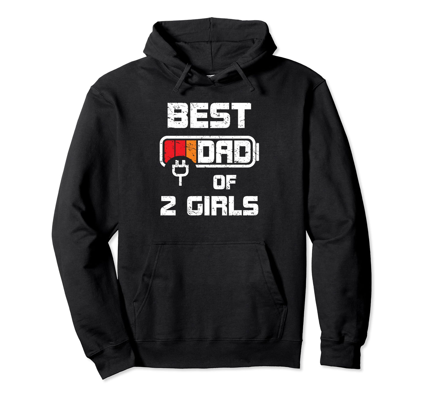 Dad 2 Daughters Funny Fathers Day Dads Hoodie - Custom Art Print for Adults - T-Shirt, Sweatshirt, Hoodie