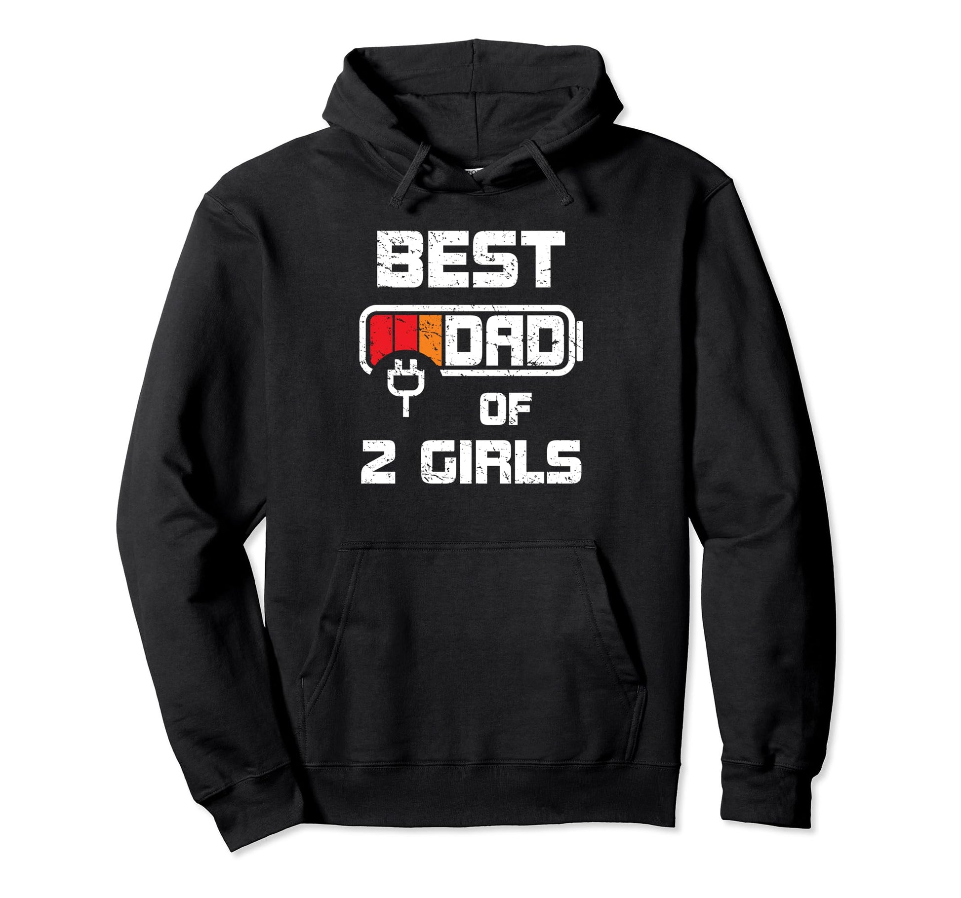 Dad 2 Daughters Funny Fathers Day Dads Hoodie - Custom Art Print for Adults - T-Shirt, Sweatshirt, Hoodie