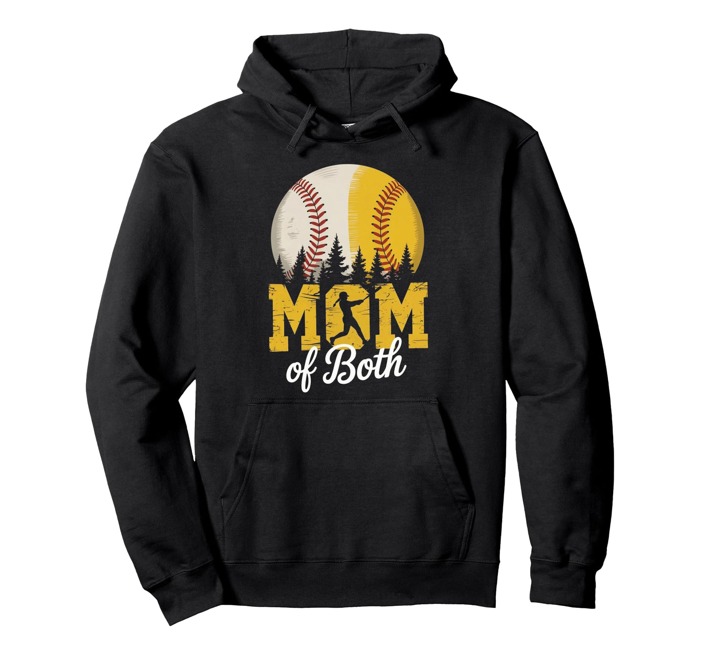 Mom Both Baseball Softball Mothers Hoodie - Streetwear Style for Adults - T-Shirt, Sweatshirt, Hoodie