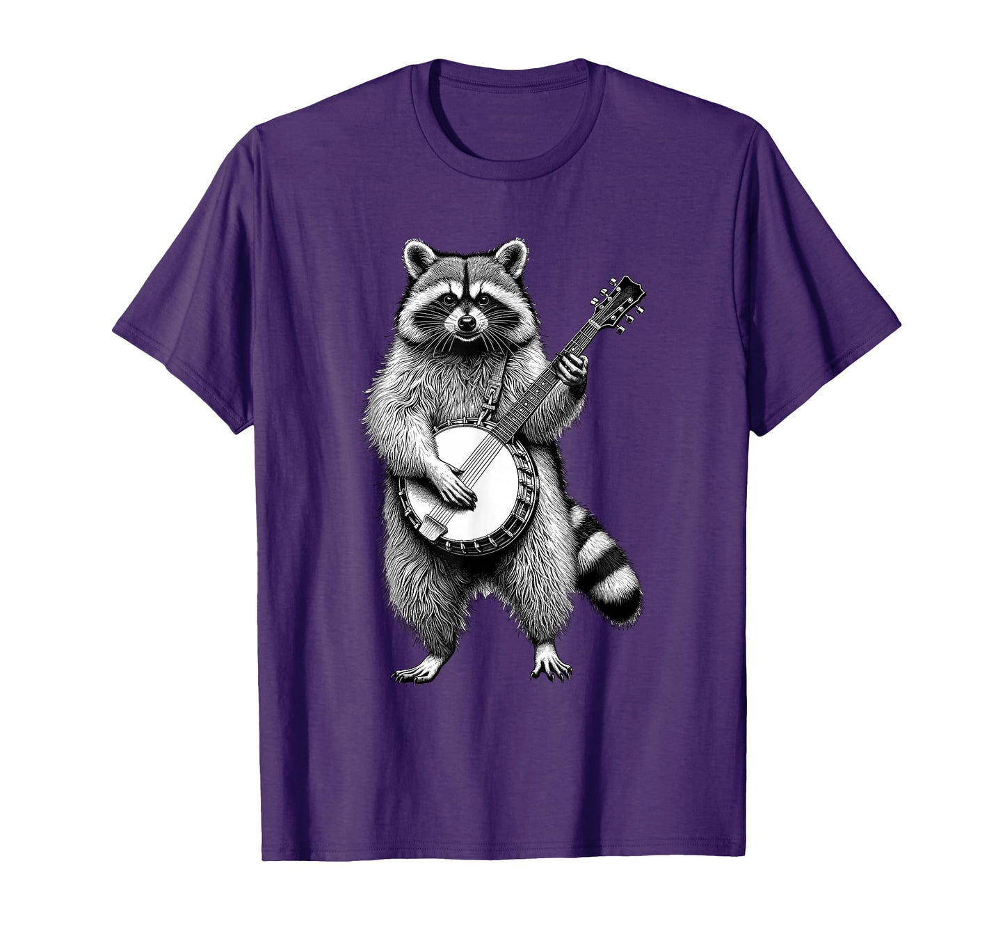 Raccoon Banjo Bluegrass Marching T-Shirt - Casual Everyday Wear Men Women - T-Shirt, Sweatshirt, Hoodie