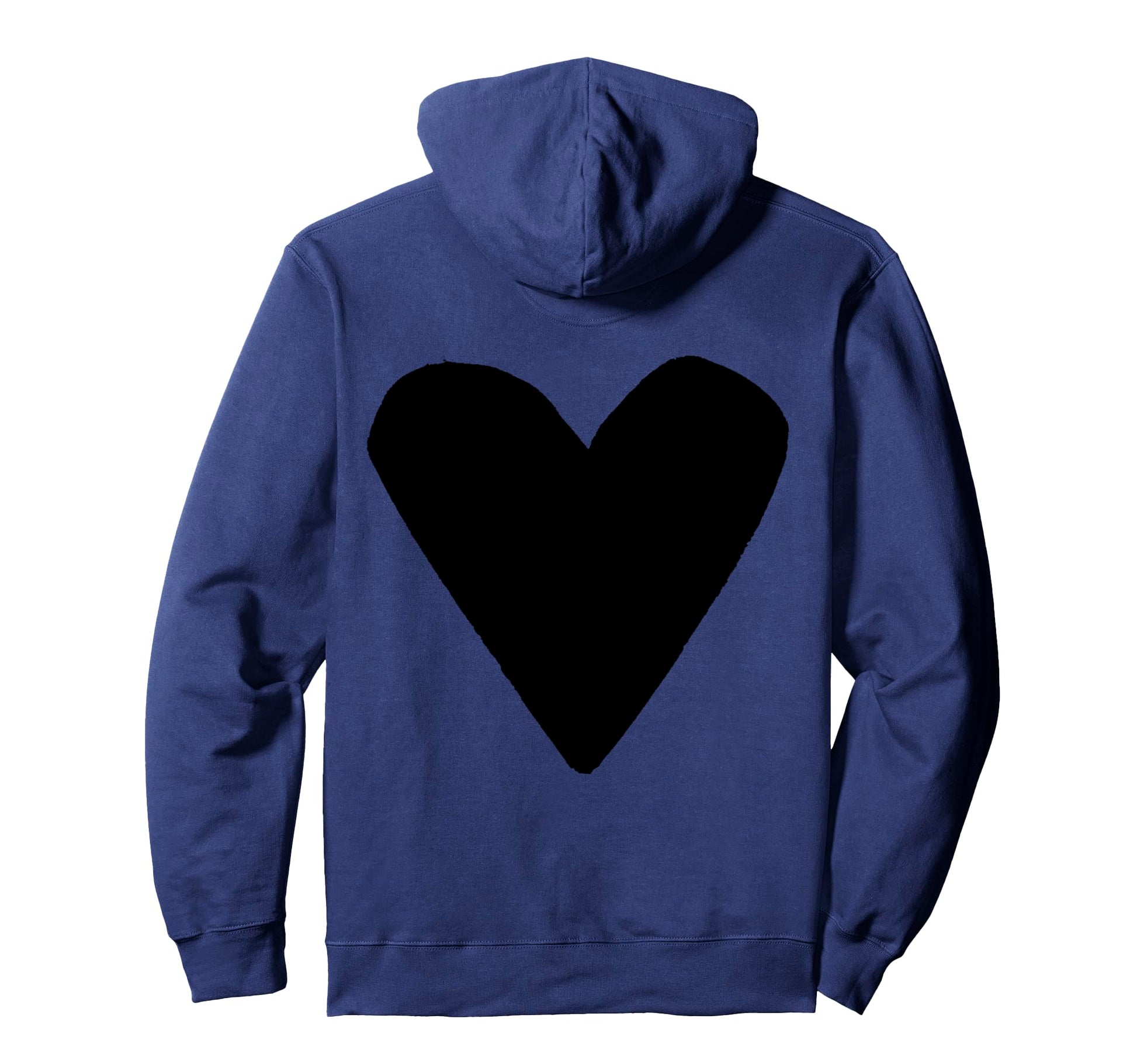 Black Heart Back Hoodie - Fun Novelty Design Unisex - T-Shirt, Sweatshirt, Hoodie