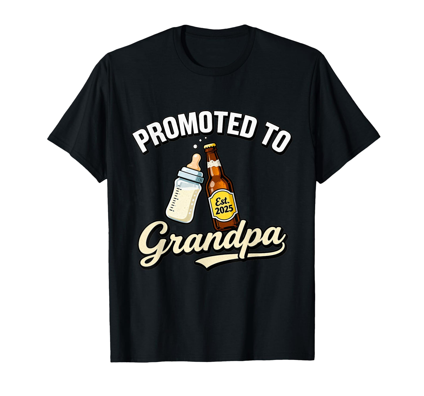 Promoted To Grandpa 2025 Pregnancy T-Shirt - Minimalist Print for Adults - T-Shirt, Sweatshirt, Hoodie