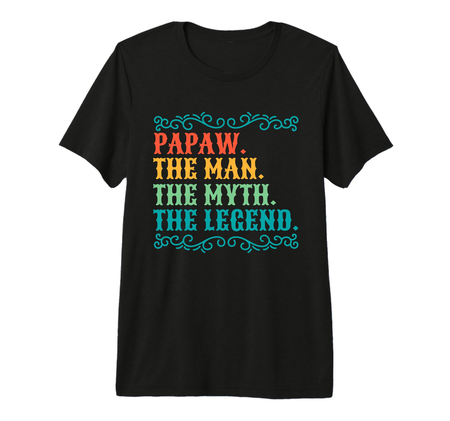 Mens Papaw Myth Legend Dad Grandpa Tri T-Shirt - Trendy Graphic for Adults - T-Shirt, Sweatshirt, Hoodie