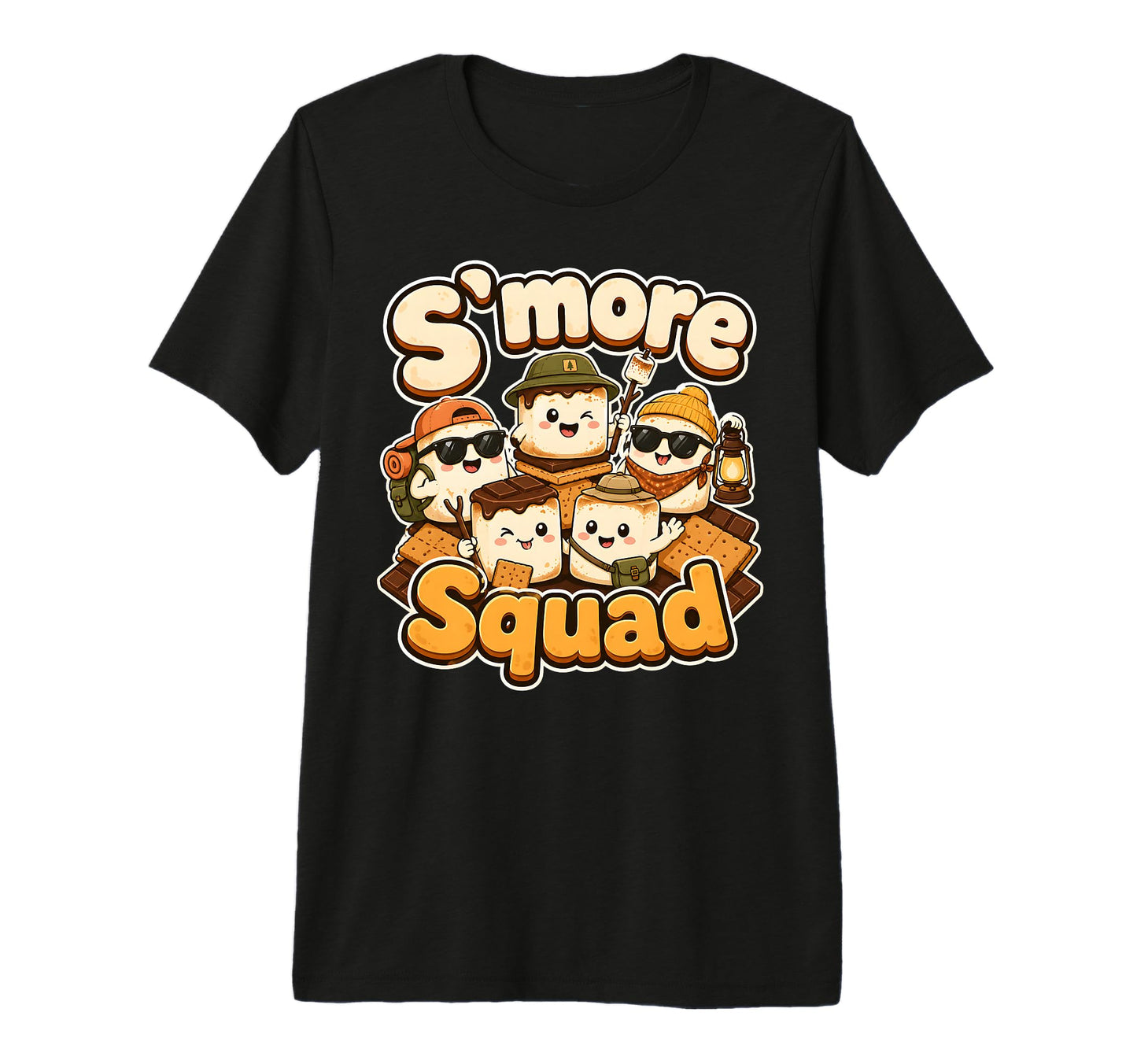 Smore Squad Marshmallow Camping Campfire T-Shirt - Custom Art Print Unisex - T-Shirt, Sweatshirt, Hoodie
