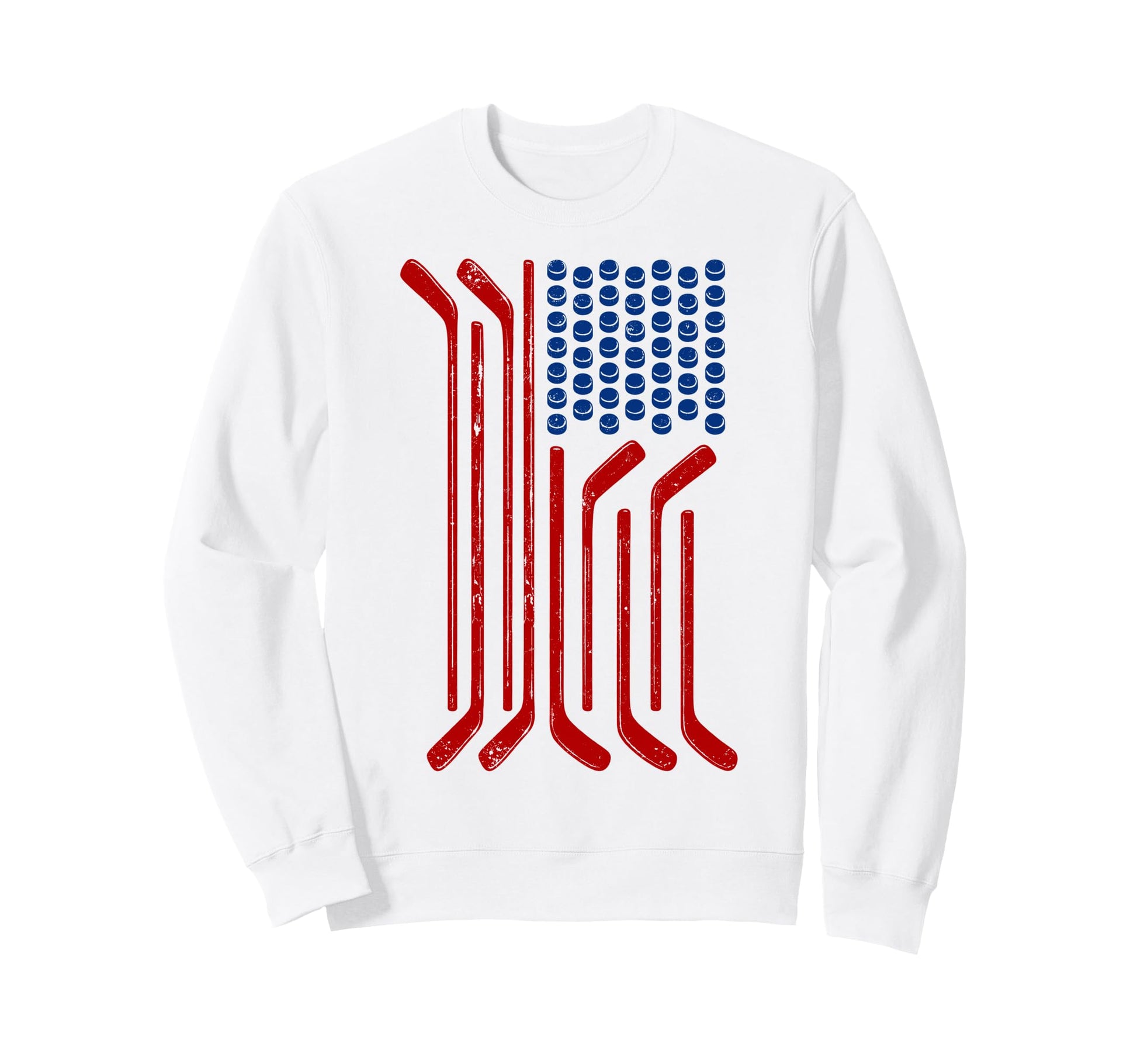 Usa Flag American Ice Hockey Patriotic Sweatshirt - Graphic Print Men Women - T-Shirt, Sweatshirt, Hoodie