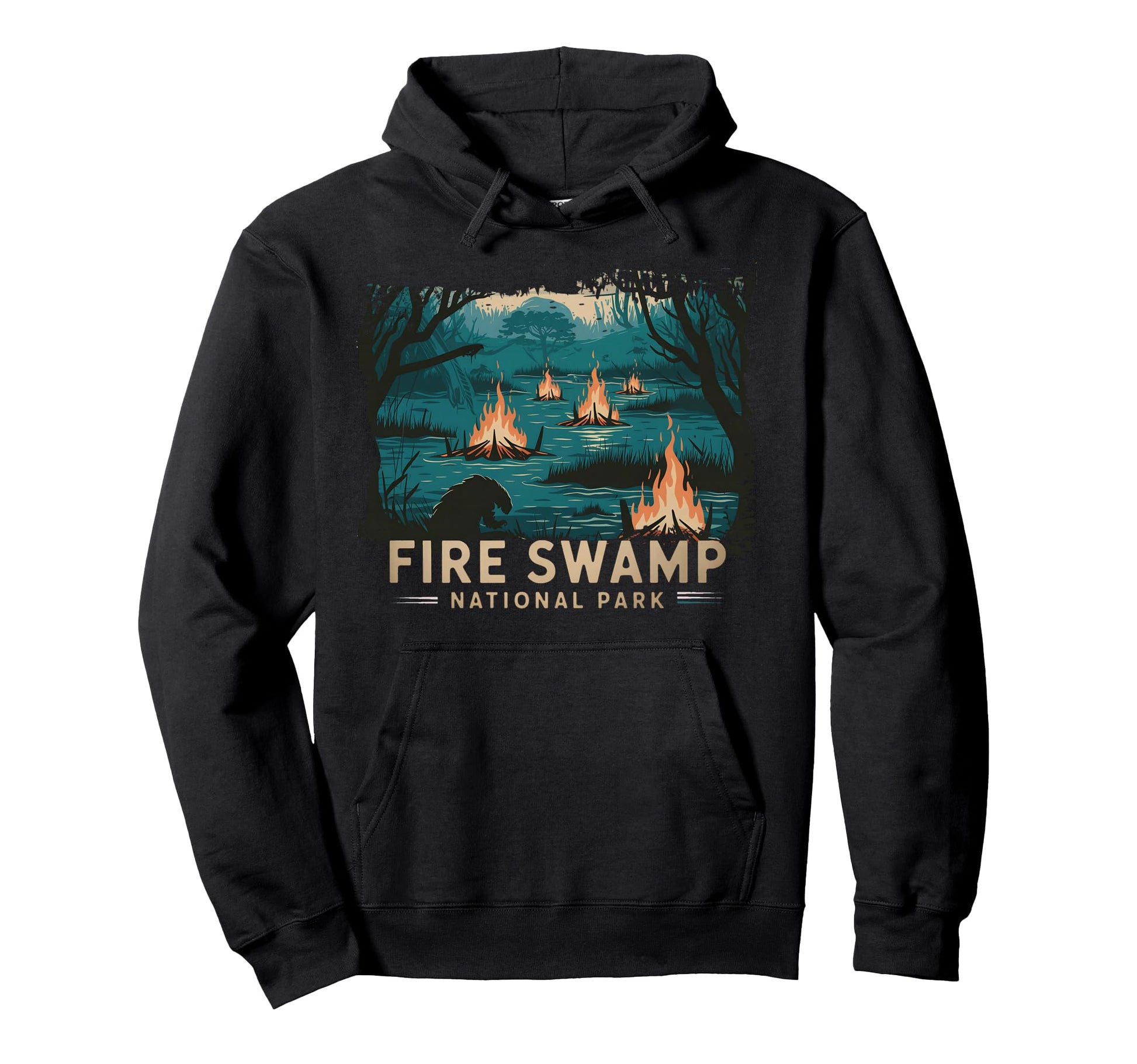 Fire Swamp National Park Camping Hiking Hoodie - Novelty Apparel Men Women - T-Shirt, Sweatshirt, Hoodie