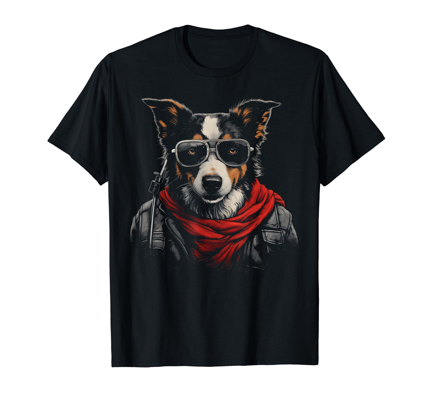 Motorcycle Dad Biker Dog Funny Border T-Shirt - Novelty Apparel Men Women - T-Shirt, Sweatshirt, Hoodie