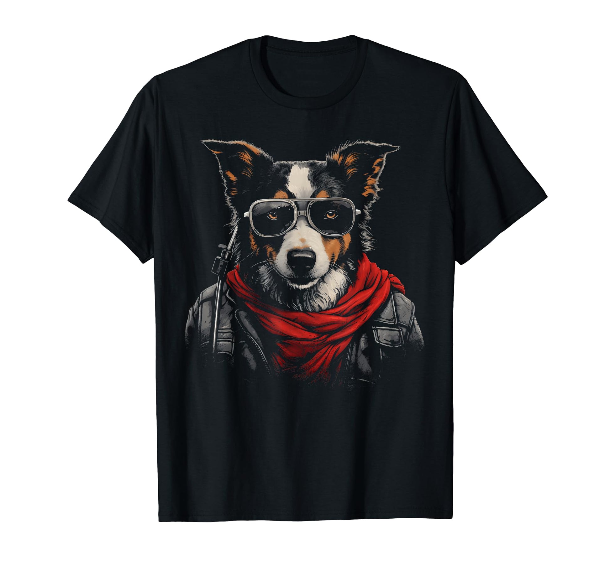 Motorcycle Dad Biker Dog Funny Border T-Shirt - Novelty Apparel Men Women - T-Shirt, Sweatshirt, Hoodie