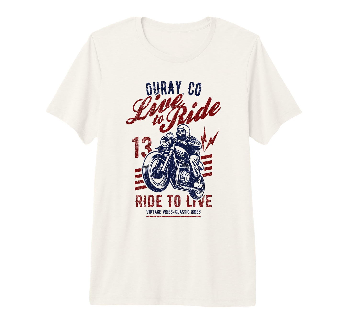 Ouray Colorado Usa Motorcycle Skull T-Shirt - Fun Novelty Design Unisex - T-Shirt, Sweatshirt, Hoodie