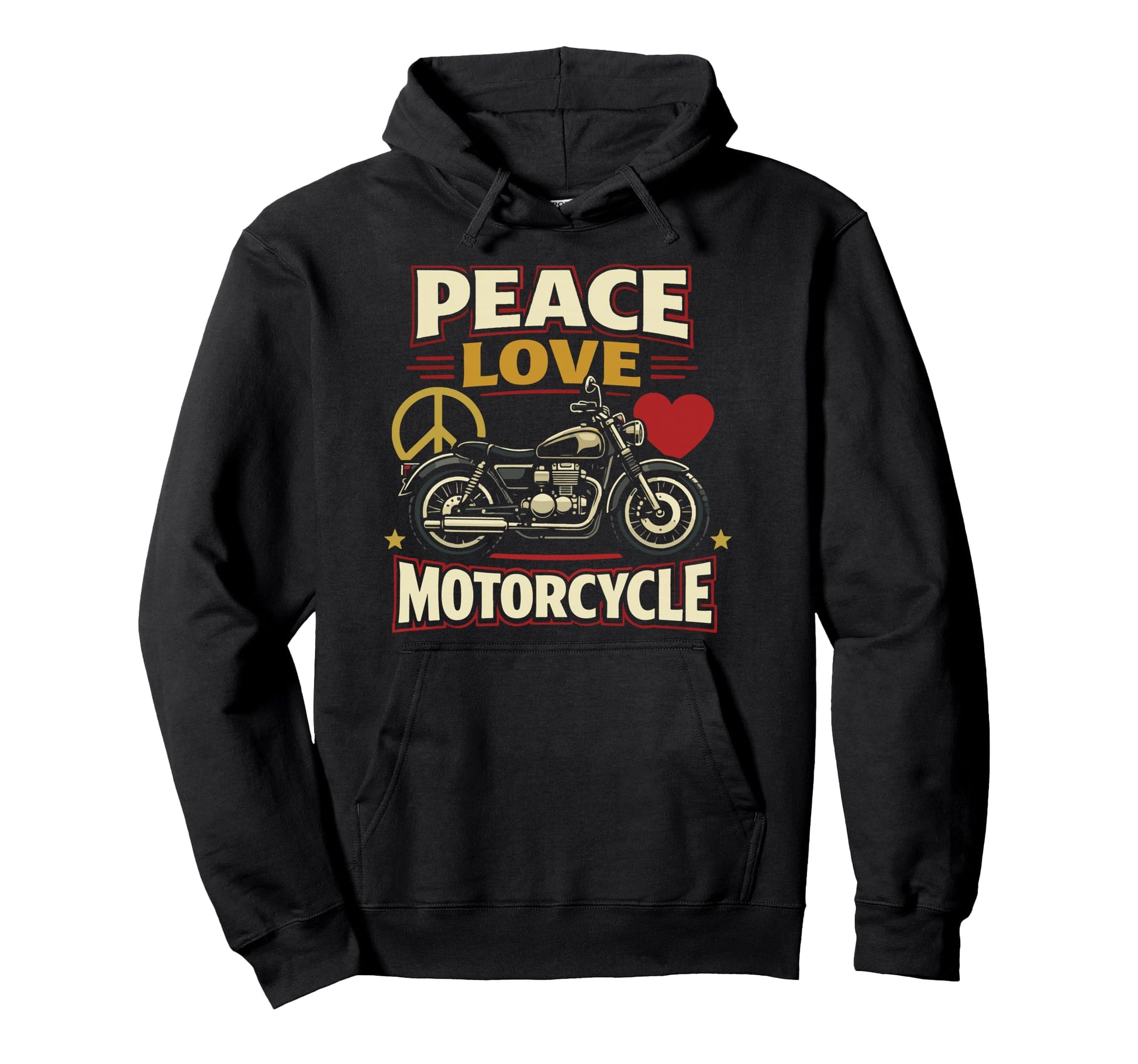 Motorcycle Biker Female Peace Hoodie - Graphic Print Men Women - T-Shirt, Sweatshirt, Hoodie