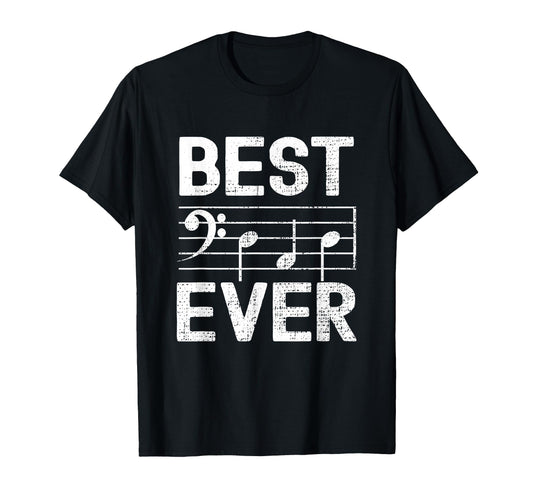 Best Dad Ever Music Bass Clef Staff Dad T-Shirt - Graphic Print for Adults - T-Shirt, Sweatshirt, Hoodie