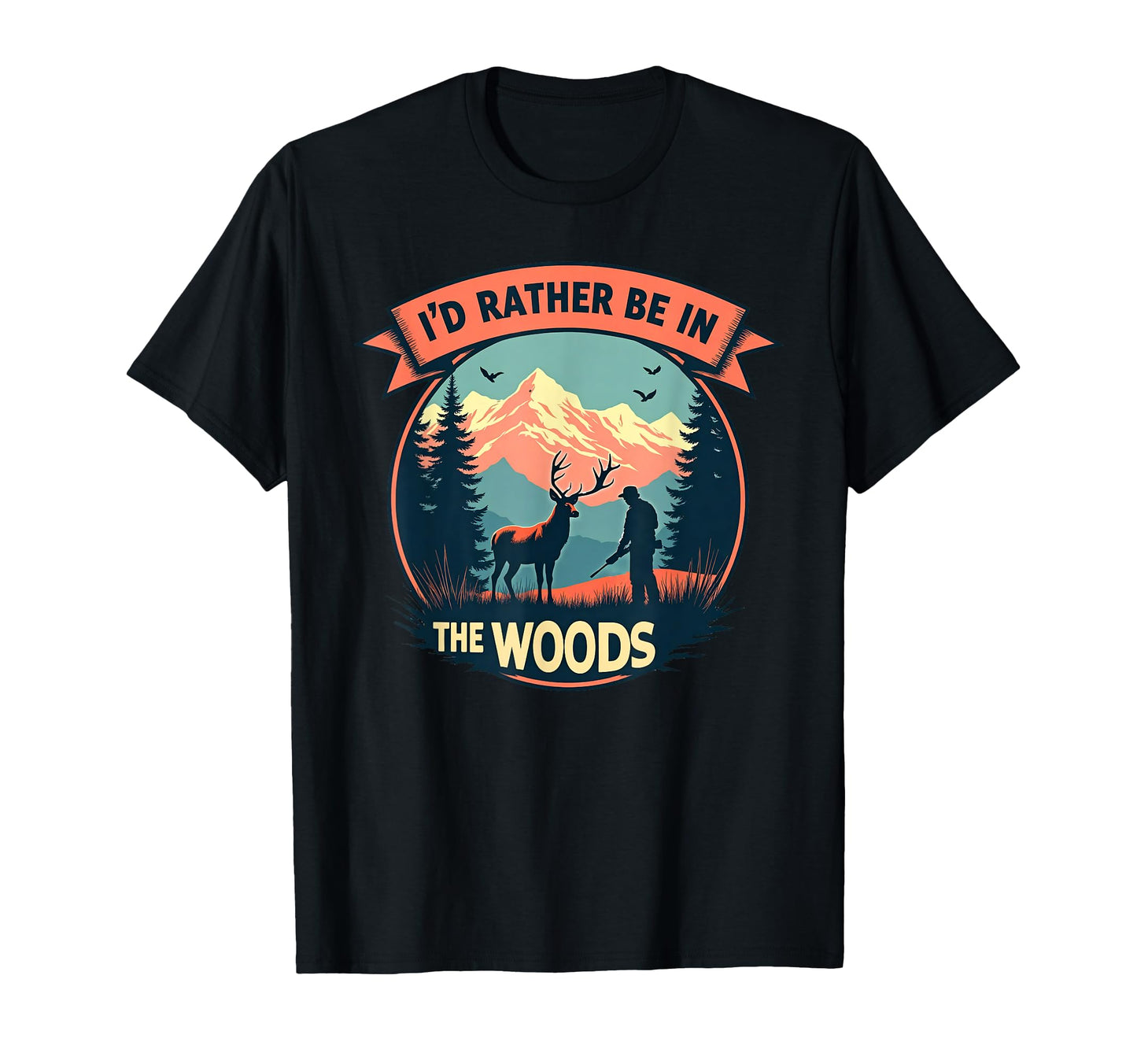 Deer Buck Hunting Outdoor Camping T-Shirt - Custom Art Print for Adults - T-Shirt, Sweatshirt, Hoodie