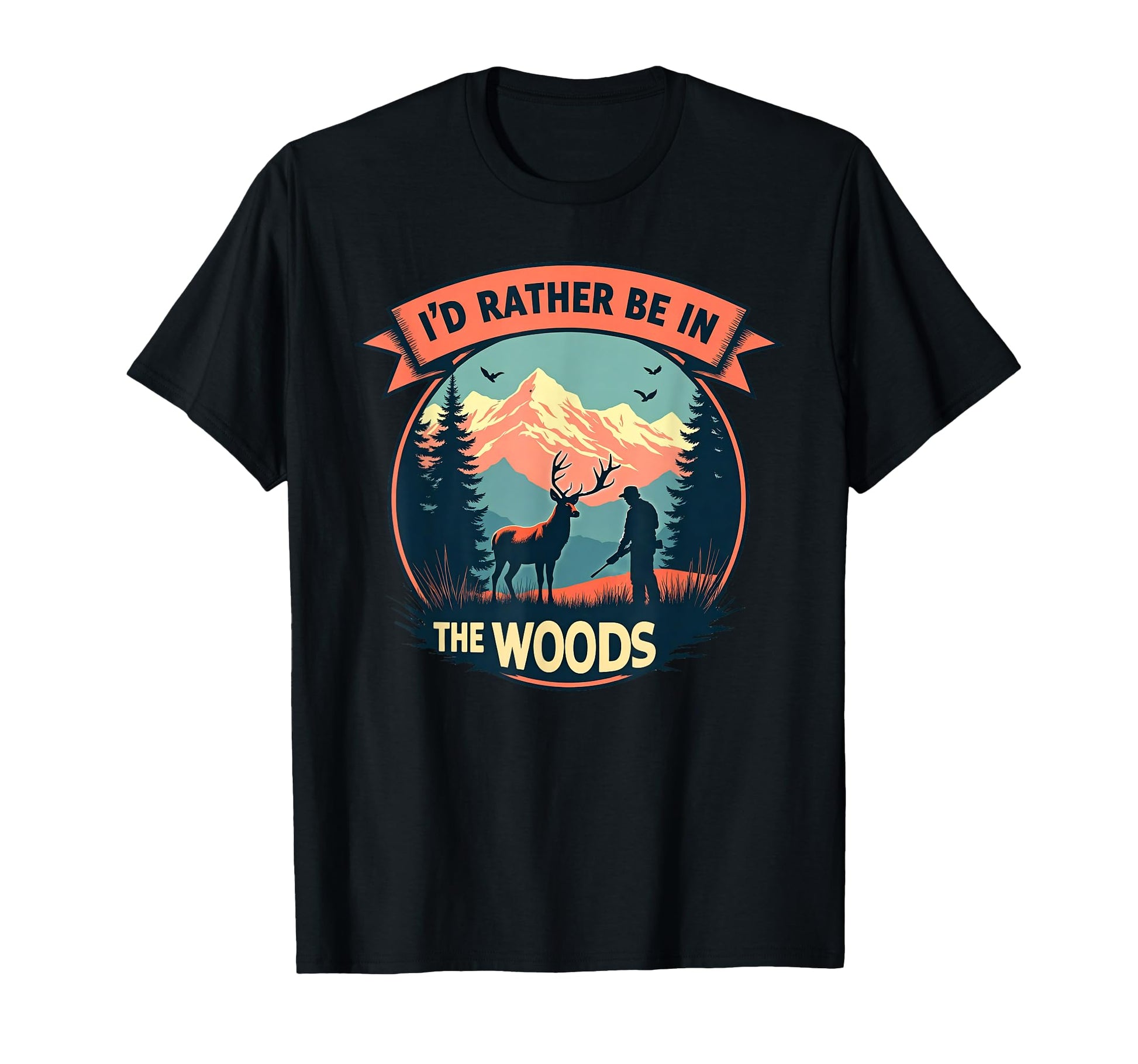Deer Buck Hunting Outdoor Camping T-Shirt - Custom Art Print for Adults - T-Shirt, Sweatshirt, Hoodie