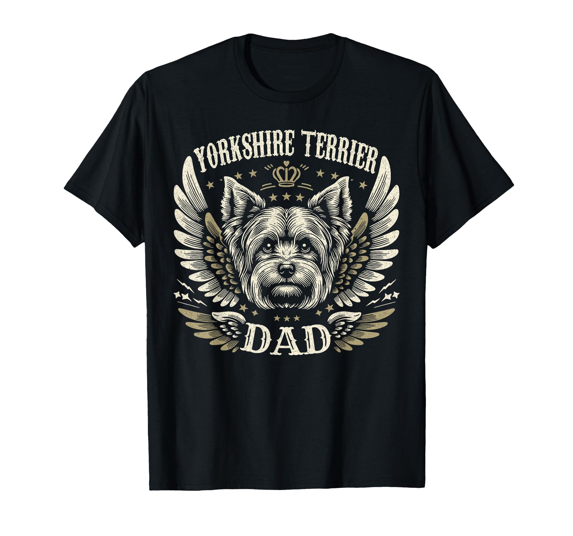 Yorkshire Terrier Dad Biker Wings T-Shirt - Novelty Apparel for Adults - T-Shirt, Sweatshirt, Hoodie