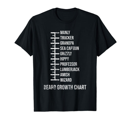 Beard Measurement Chart Beard Length T-Shirt - Trendy Graphic Men Women - T-Shirt, Sweatshirt, Hoodie
