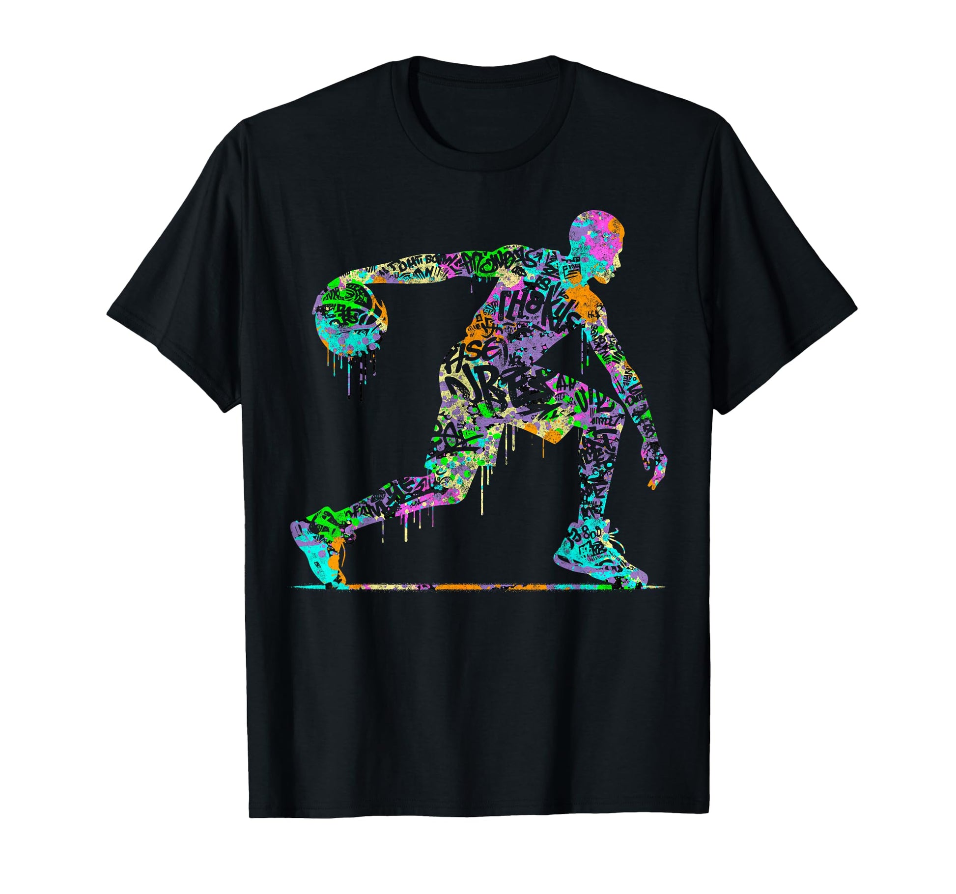 Colorful Graffiti Basketball Players T-Shirt - Streetwear Style Unisex - T-Shirt, Sweatshirt, Hoodie