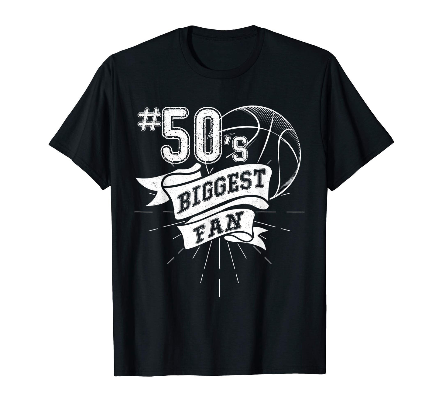 Biggest Fan Baseball Player Number 50 T-Shirt - Graphic Print for Adults - T-Shirt, Sweatshirt, Hoodie