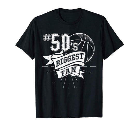 Biggest Fan Baseball Player Number 50 T-Shirt - Graphic Print for Adults - T-Shirt, Sweatshirt, Hoodie