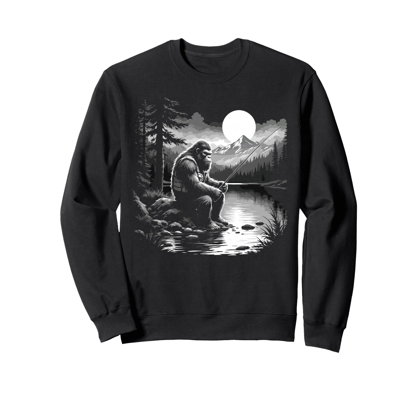 Bassquatch Sasquatch Fisher Bass Sweatshirt - Novelty Apparel Men Women - T-Shirt, Sweatshirt, Hoodie