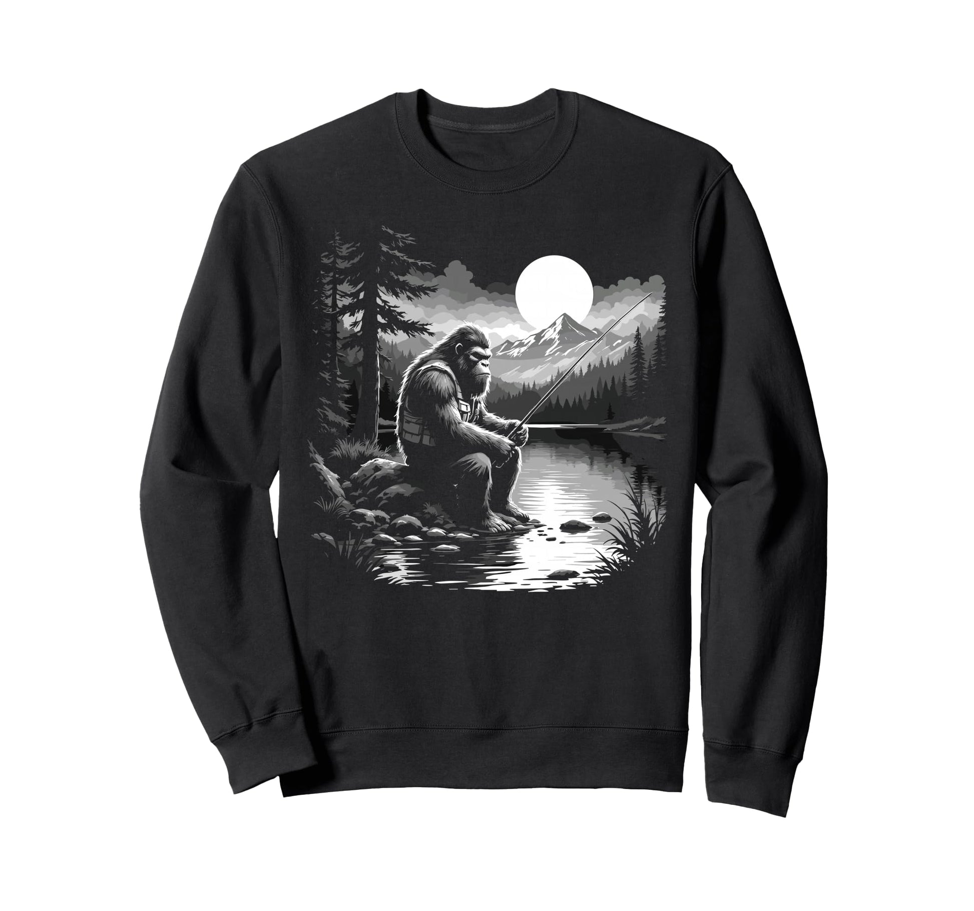 Bassquatch Sasquatch Fisher Bass Sweatshirt - Novelty Apparel Men Women - T-Shirt, Sweatshirt, Hoodie