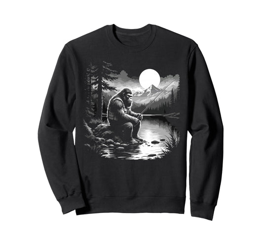 Bassquatch Sasquatch Fisher Bass Sweatshirt - Novelty Apparel Men Women - T-Shirt, Sweatshirt, Hoodie