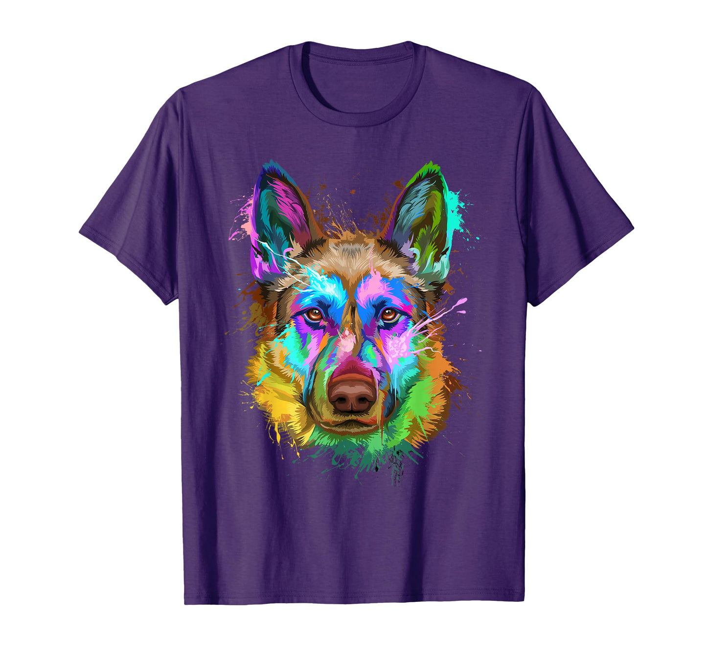 German Shepherd Splash Art Mom Dad T-Shirt - Custom Art Print for Adults - T-Shirt, Sweatshirt, Hoodie