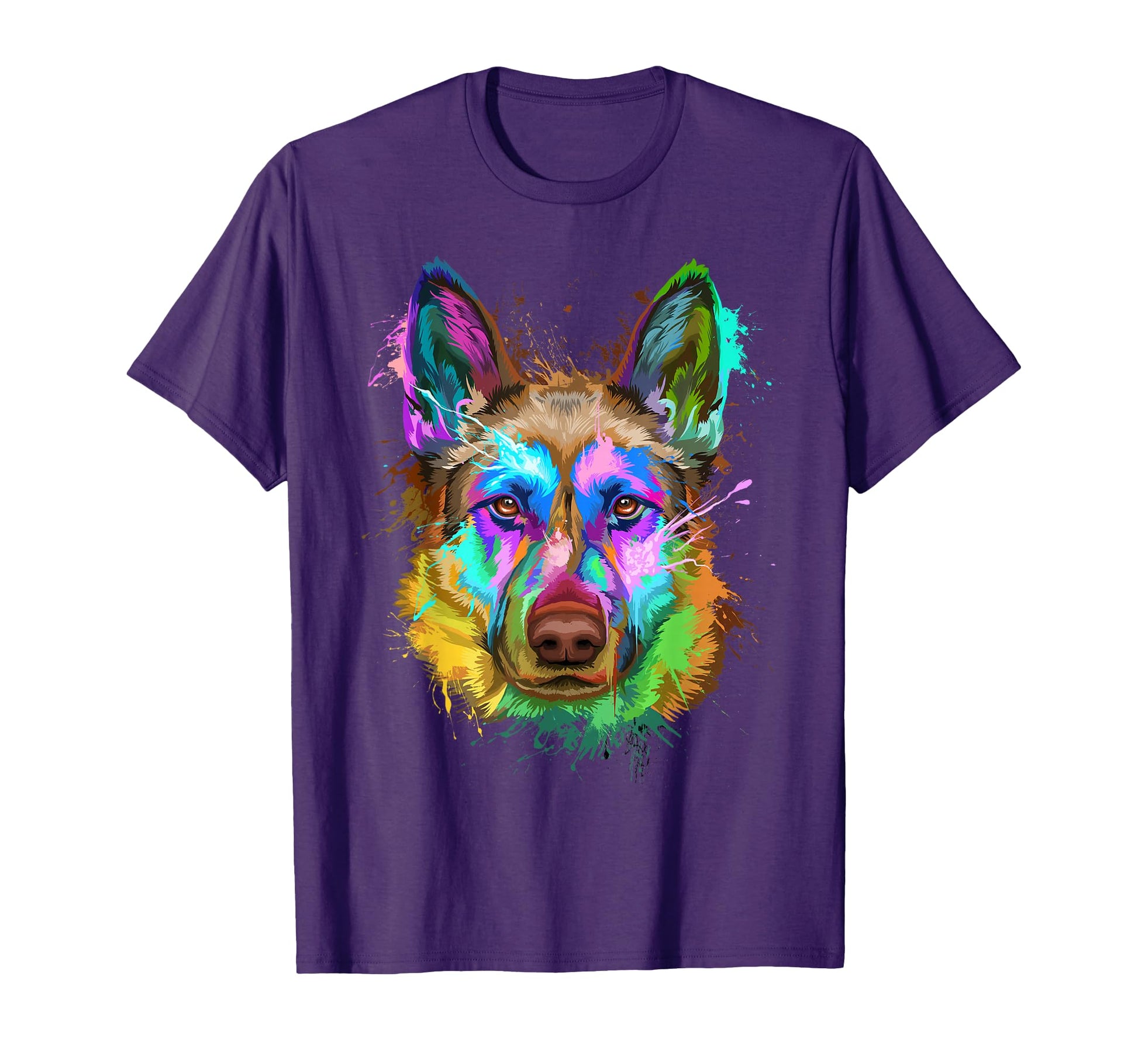 German Shepherd Splash Art Mom Dad T-Shirt - Custom Art Print for Adults - T-Shirt, Sweatshirt, Hoodie