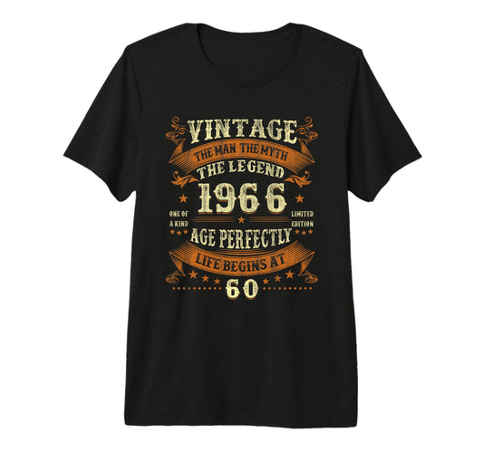 1966 Legend 60Th Birthday Gifts 60 T-Shirt - Streetwear Style for Adults - T-Shirt, Sweatshirt, Hoodie