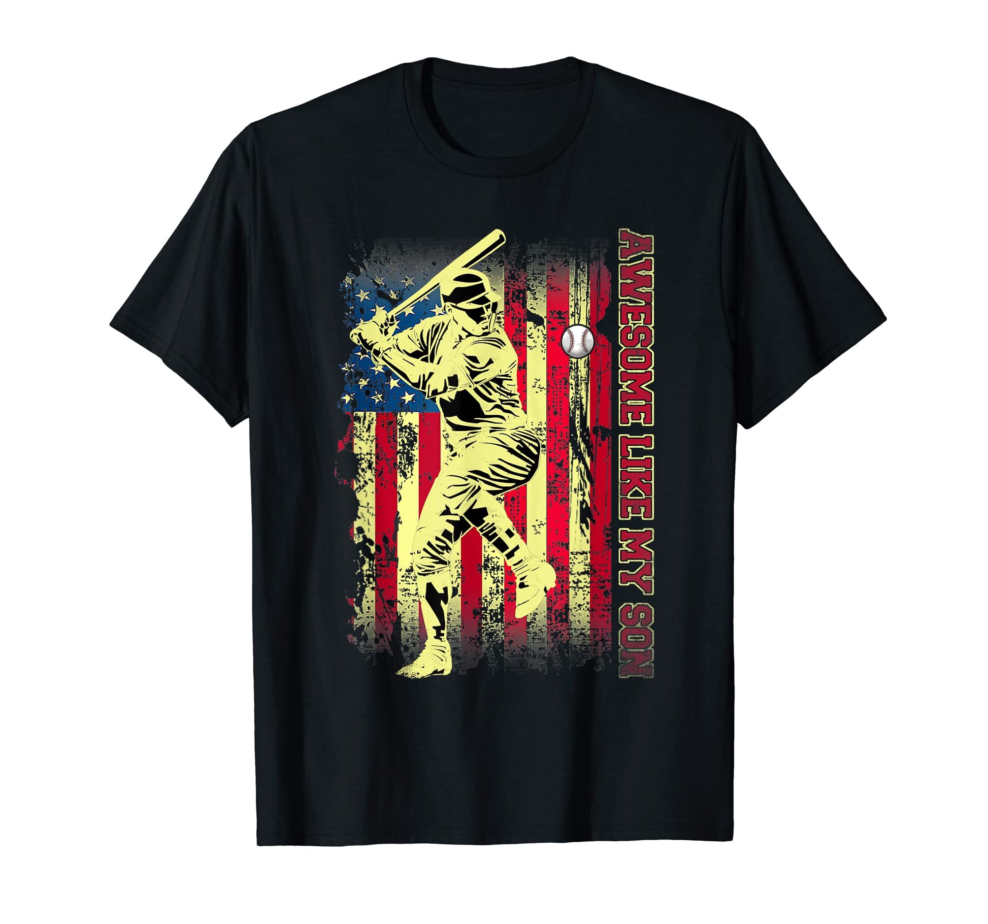 American Flag Baseball Awesome Like My Son T-Shirt - Trendy Graphic Unisex - T-Shirt, Sweatshirt, Hoodie