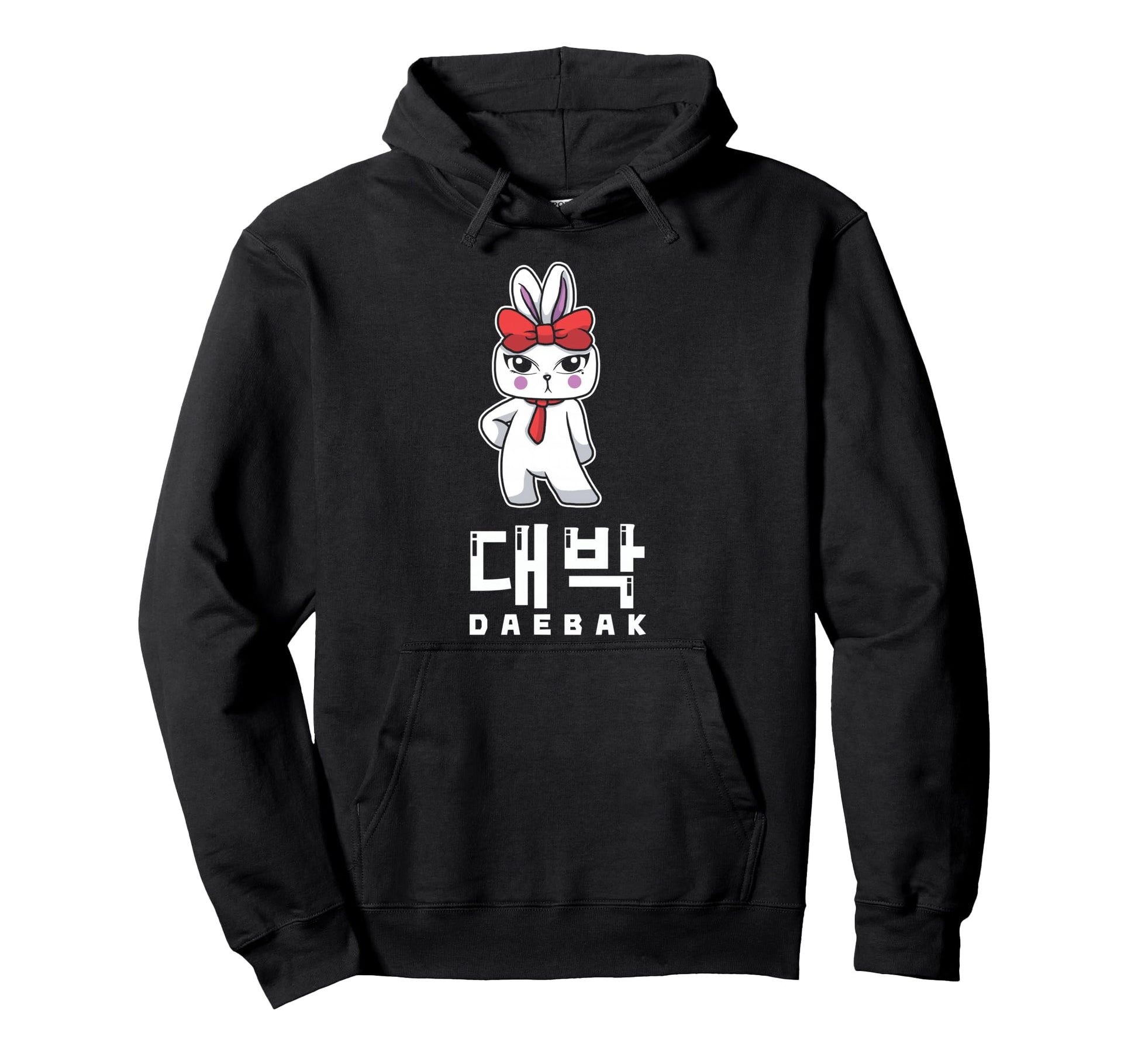 Daebak Kpop Korean Bunny Music Lover Hoodie - Minimalist Print Unisex - T-Shirt, Sweatshirt, Hoodie