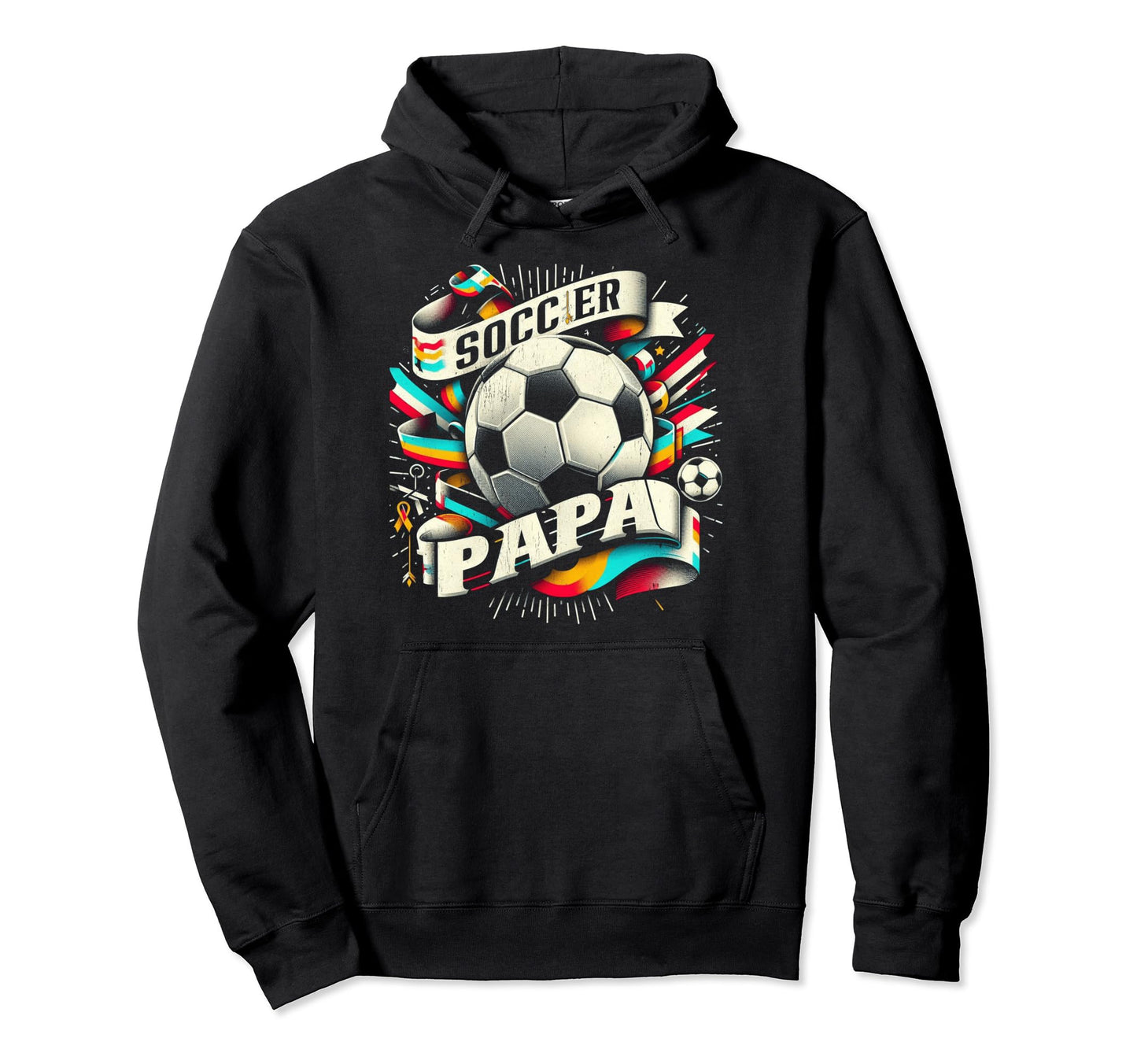 Soccer Papa Family Matching Dad Fathers Day Hoodie - Graphic Print Unisex - T-Shirt, Sweatshirt, Hoodie