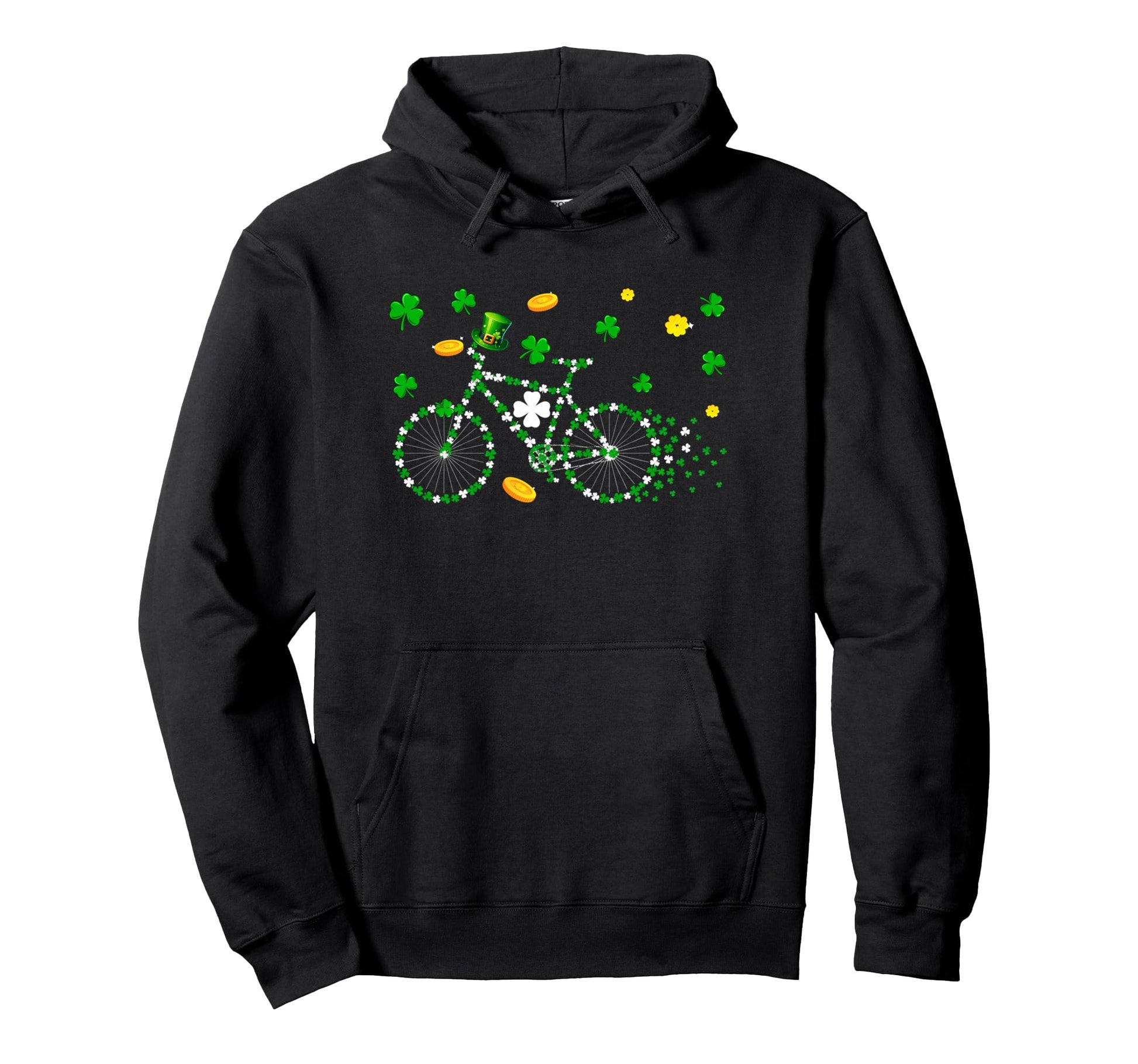 Bicycle Shamrocks St Patricks Day Funny Hoodie - Trendy Graphic Men Women - T-Shirt, Sweatshirt, Hoodie