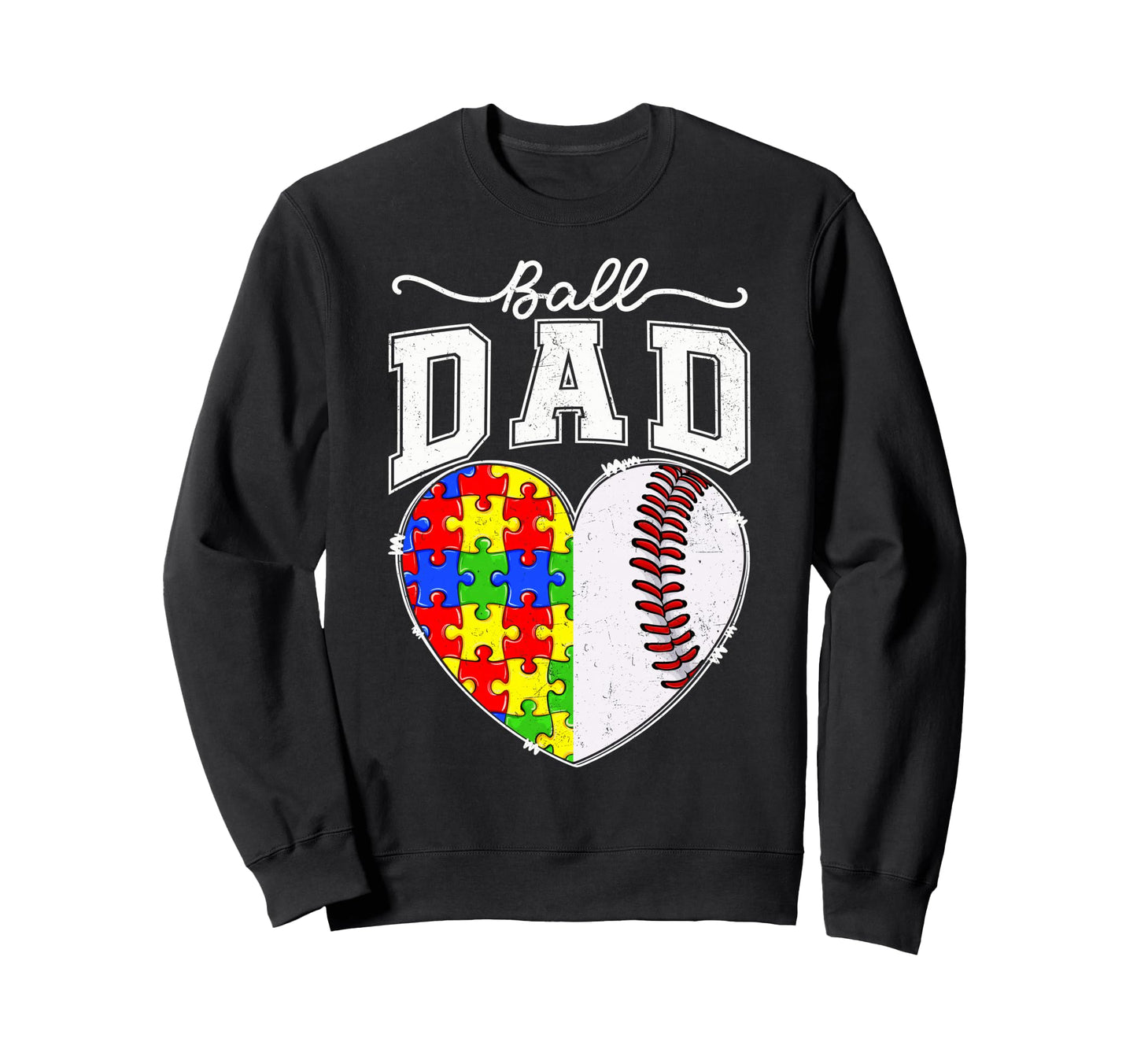Ball Dad Papa Autism Awareness Sweatshirt - Custom Art Print for Adults - T-Shirt, Sweatshirt, Hoodie