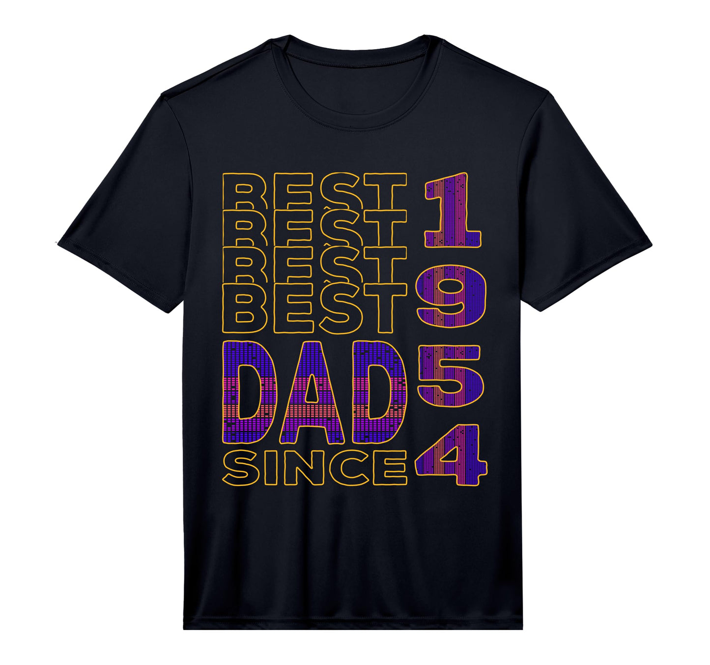 Best Dad World Dad Since 1954 Fathers T-Shirt - Custom Art Print Men Women - T-Shirt, Sweatshirt, Hoodie