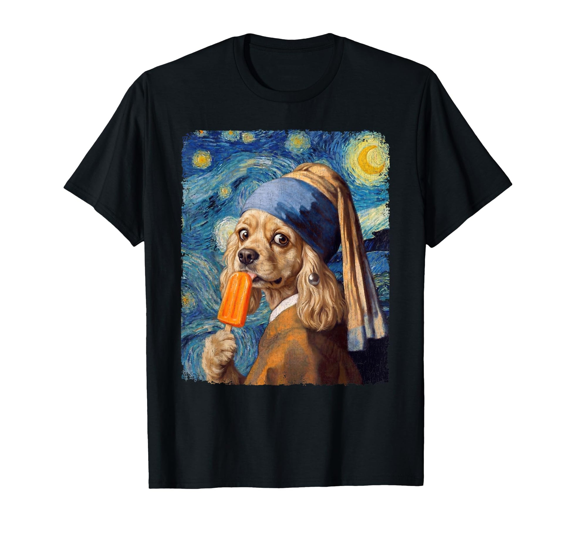 Cocker Spaniel Dog Ice Pop Pearl T-Shirt - Casual Everyday Wear Men Women - T-Shirt, Sweatshirt, Hoodie