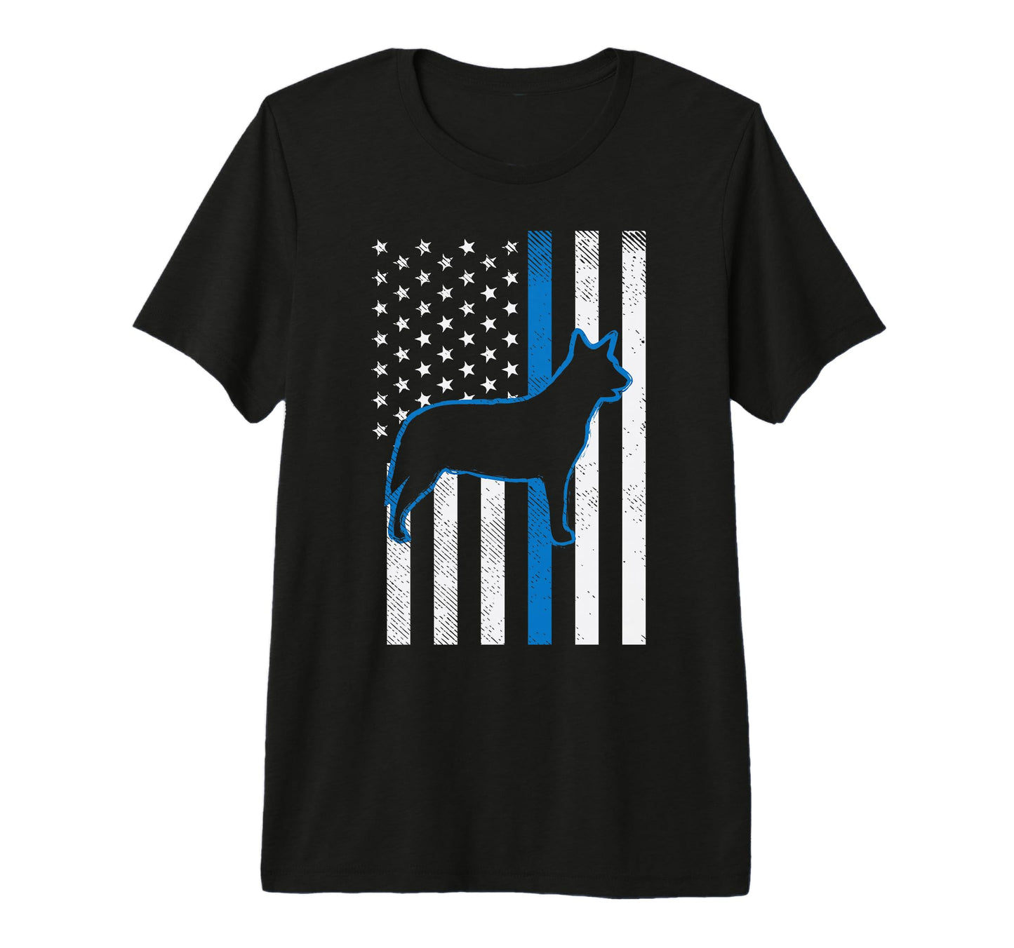 Thin Blue Line Us Flag Heeler Police T-Shirt - Custom Art Print Unisex - T-Shirt, Sweatshirt, Hoodie