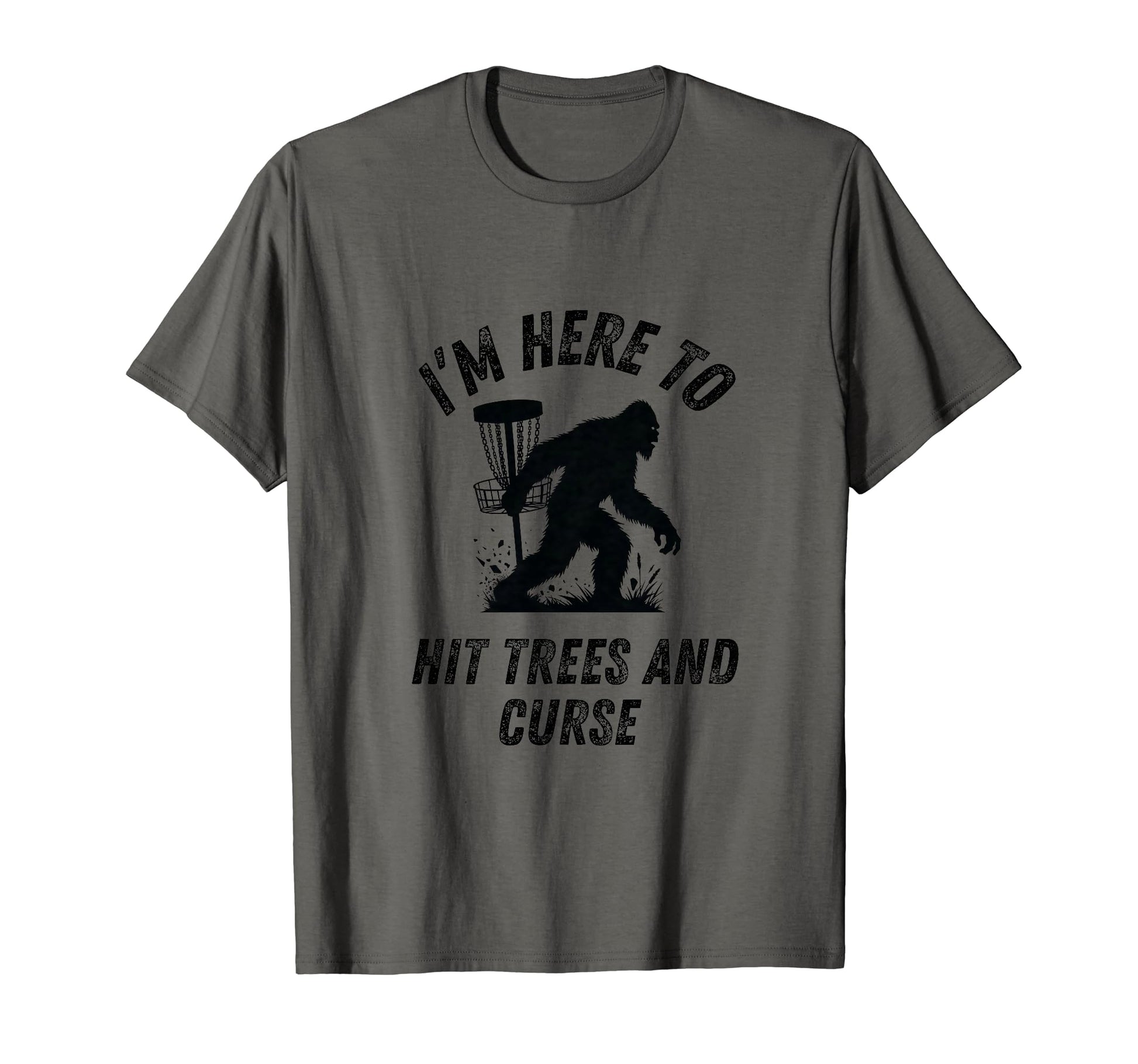 Disc Golf Hit Trees And Curse Mens T-Shirt - Minimalist Print Men Women - T-Shirt, Sweatshirt, Hoodie