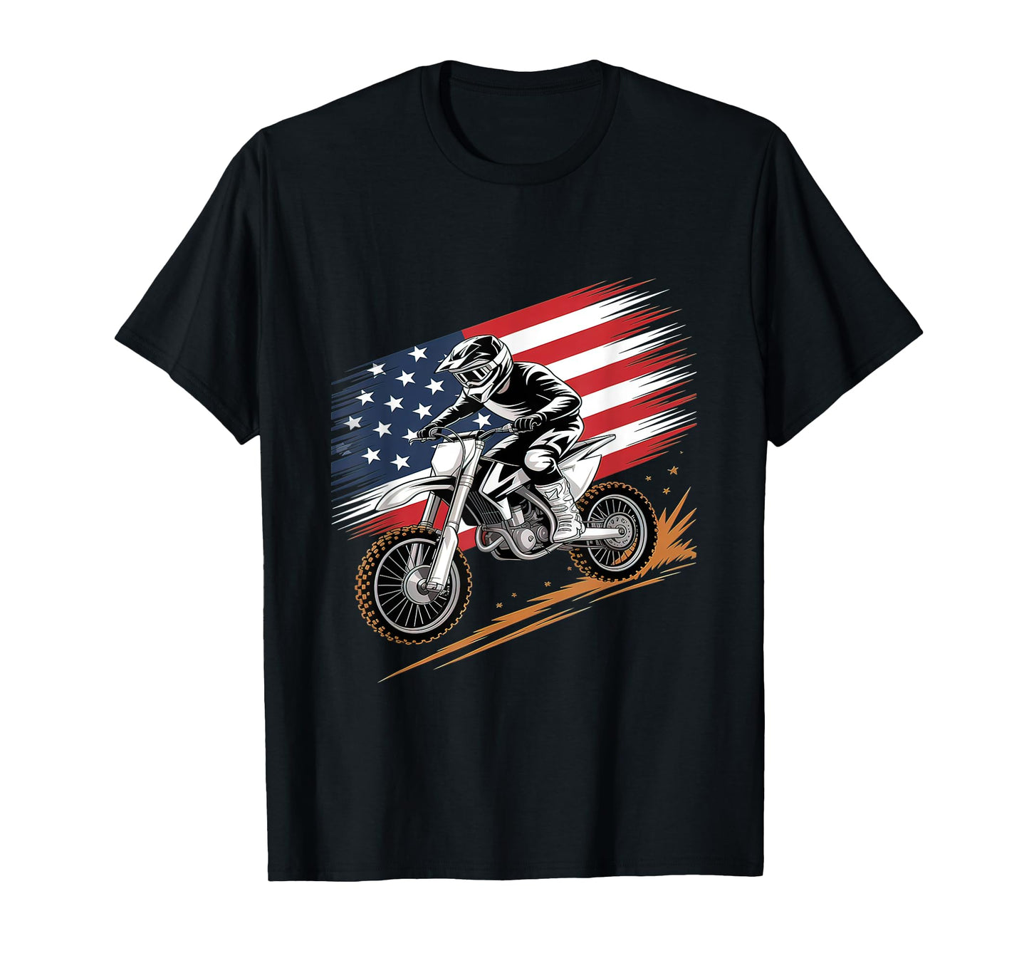 Motocross Dad Patriotic Dirt Bike T-Shirt - Streetwear Style Men Women - T-Shirt, Sweatshirt, Hoodie