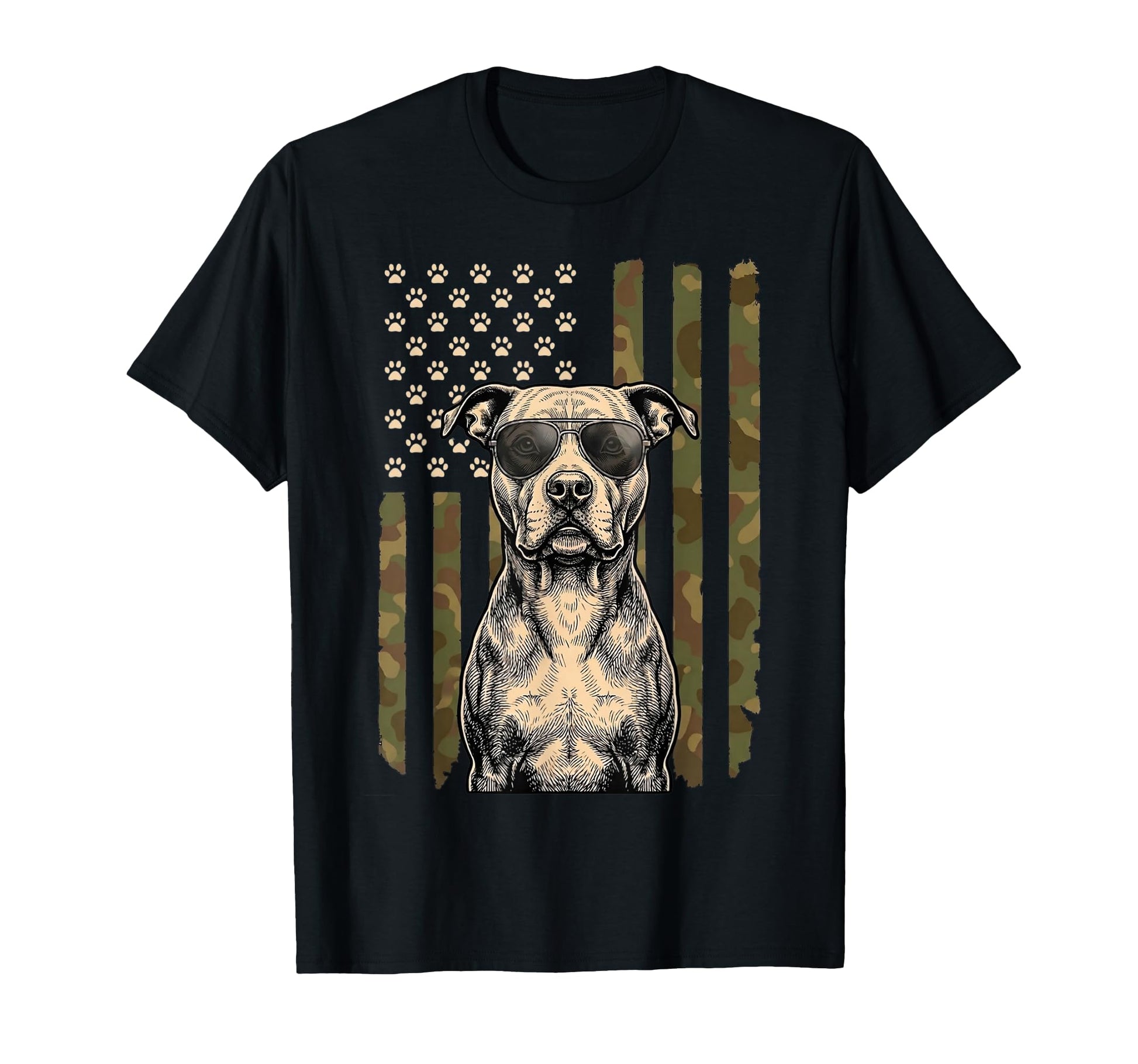 Patriotic Pitbull Dog Usa American Camo T-Shirt - Unique Graphic Men Women - T-Shirt, Sweatshirt, Hoodie